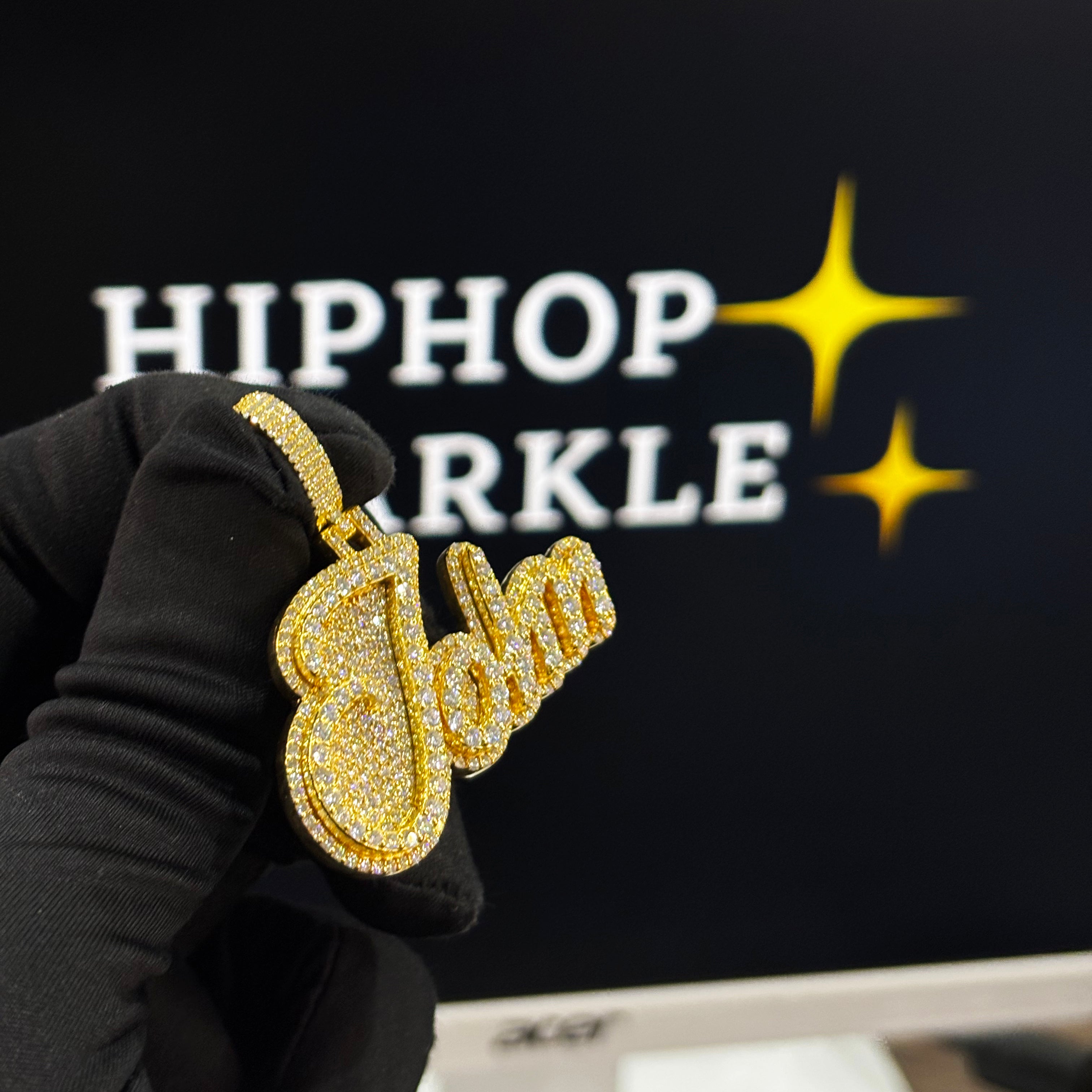 John Custom 1.8" Name Pendant – Personalized Iced Out Silver Jewelry