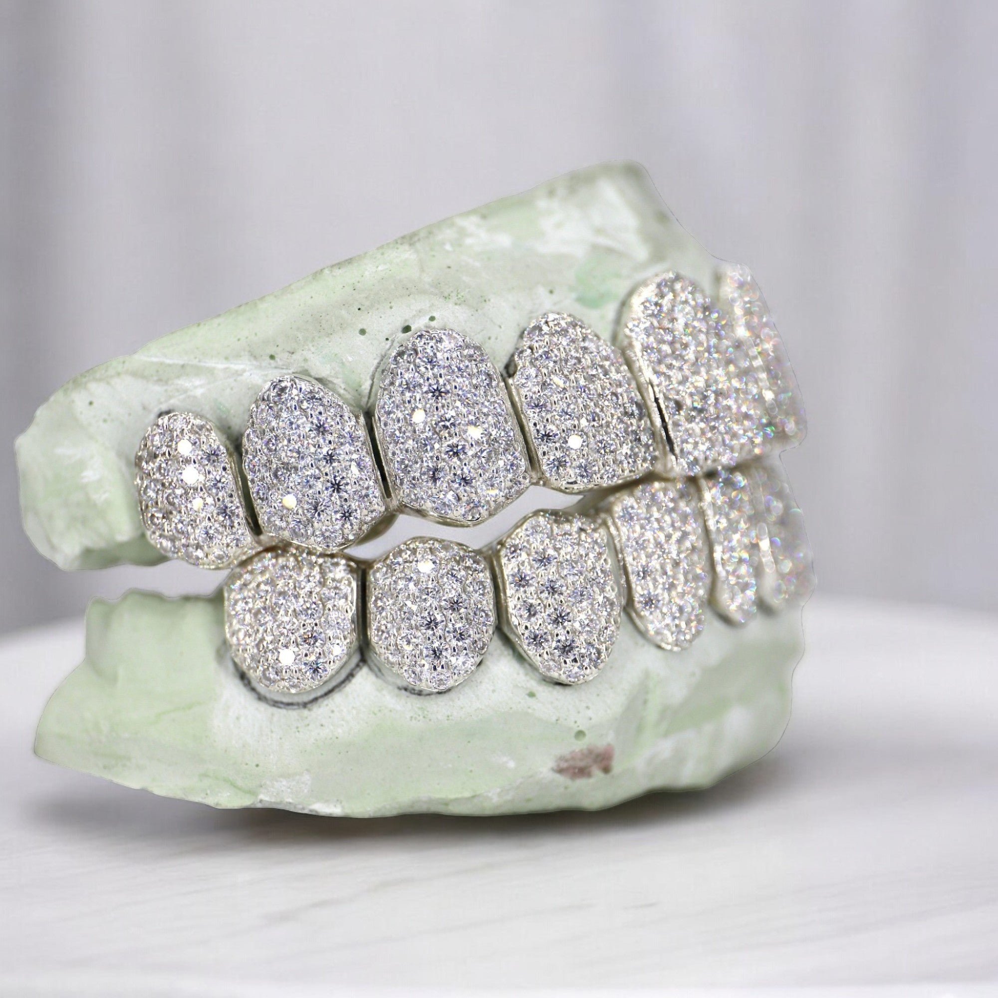 10 ON 10 VVS Moissanite Diamond Grillz