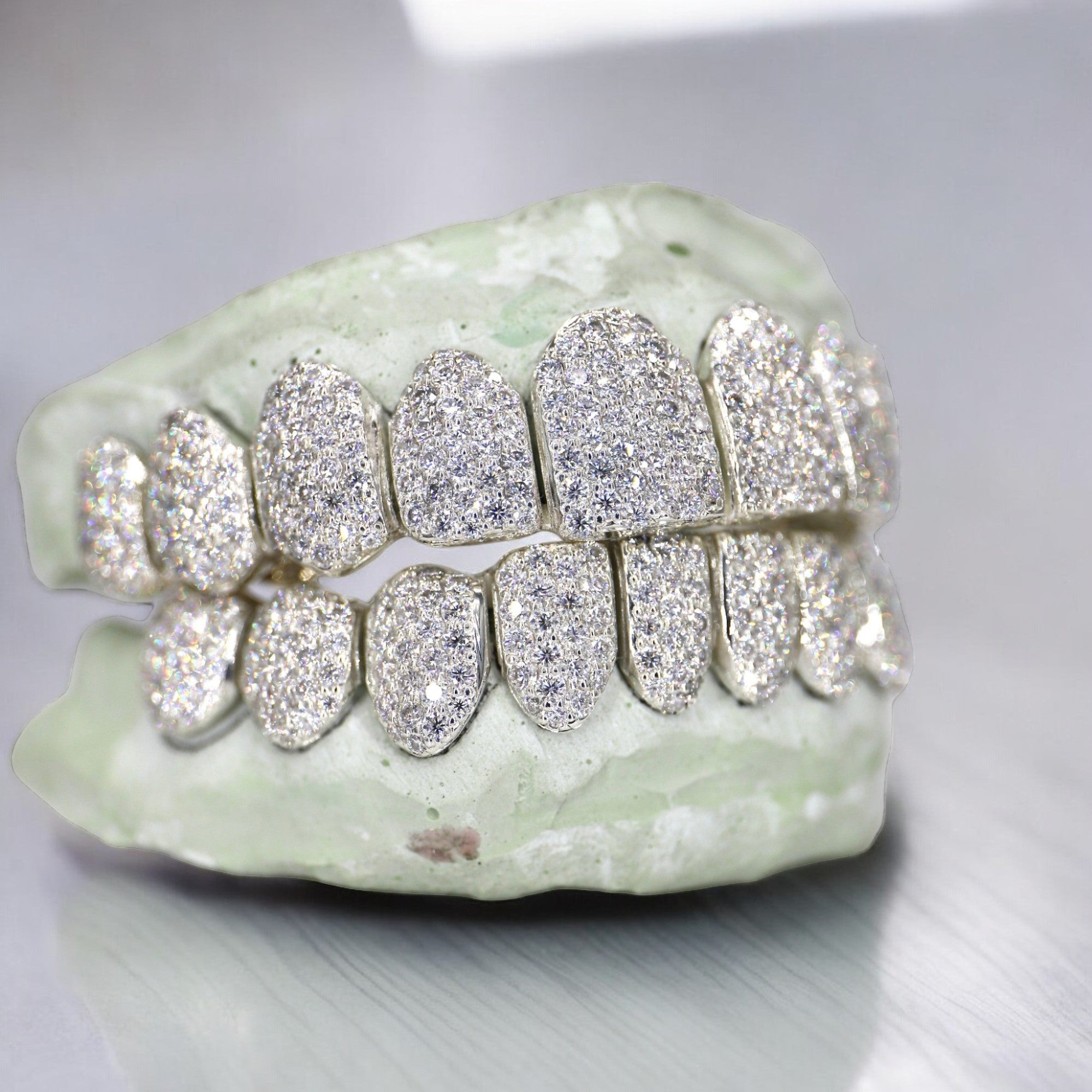 10 ON 10 VVS Moissanite Diamond Grillz