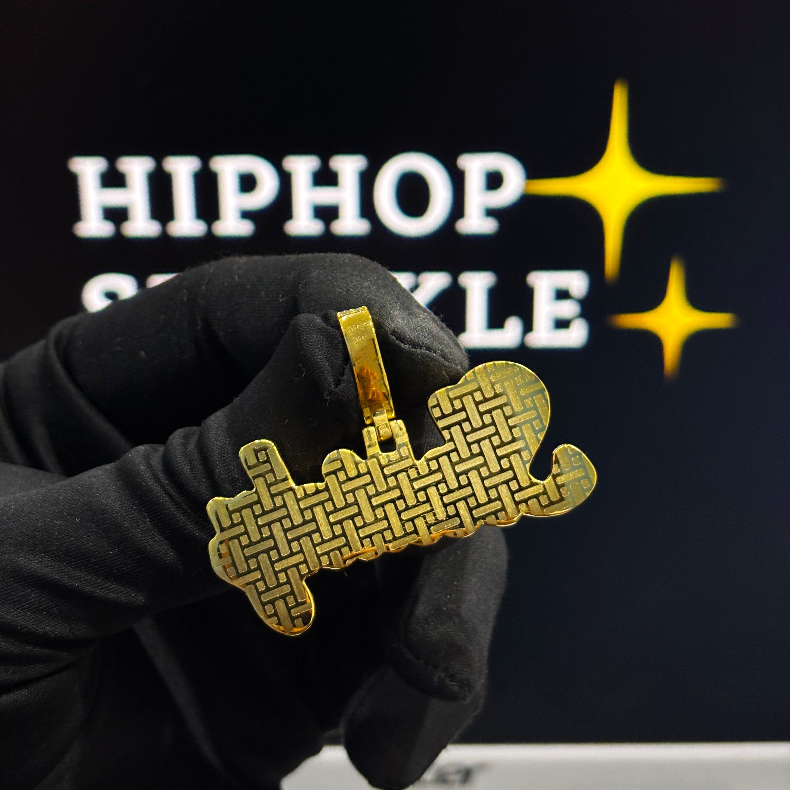 Iced Out 925 Silver with 14K Gold Plated Custom Jewelry – 2 Inch Moissanite Hip Hop Necklace Charm