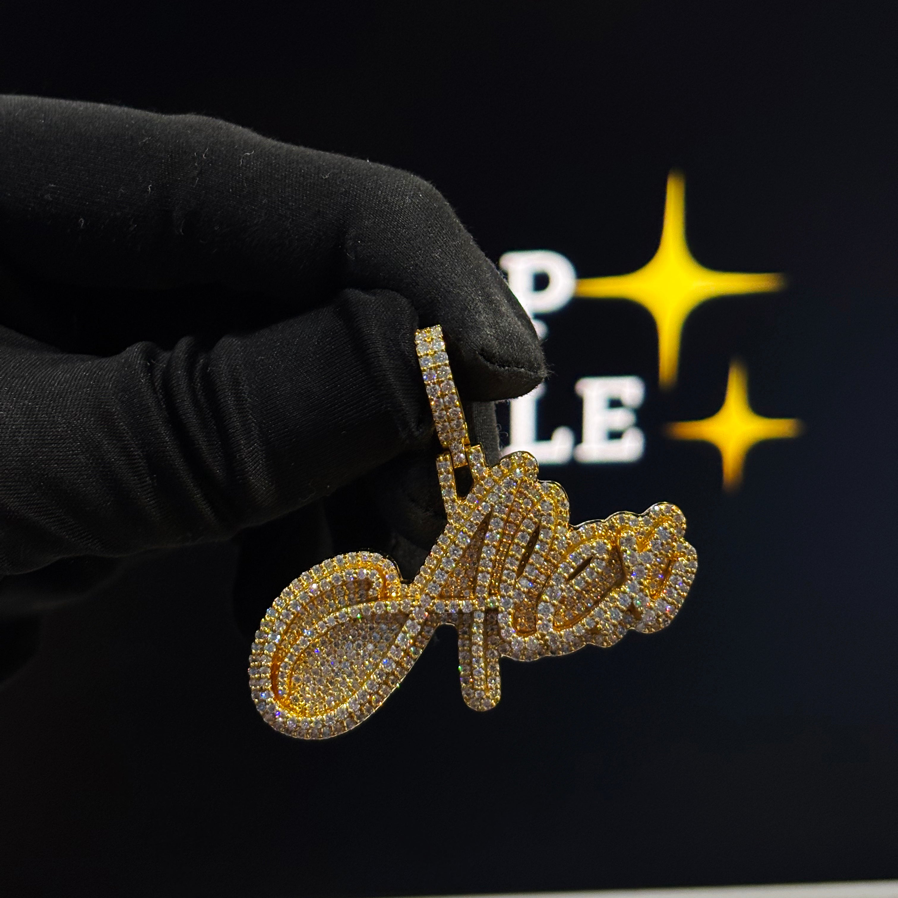 925 Silver with 14k Gold Plated & Moissanite Diamonds