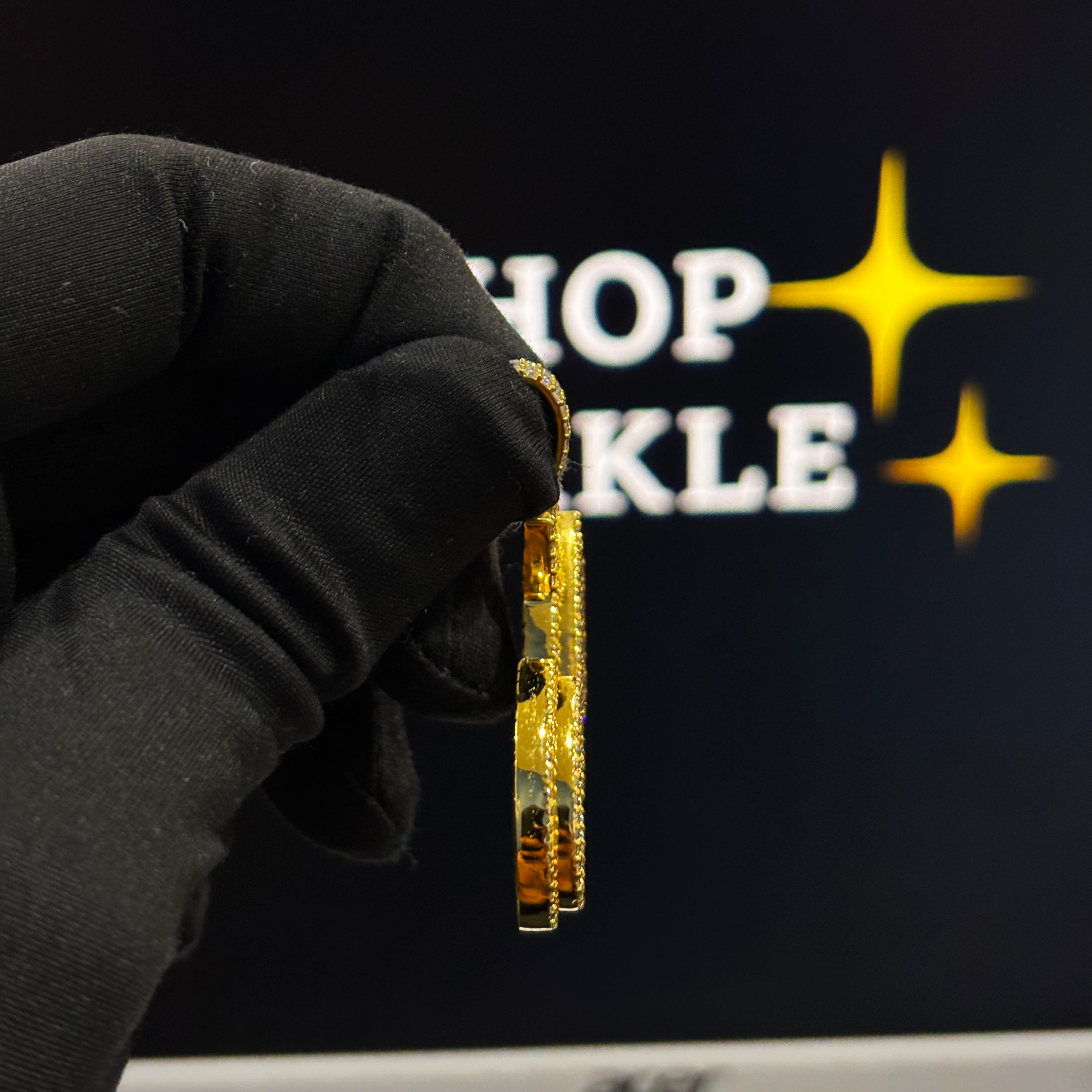 925 Silver with 14k Gold Plated & Moissanite Diamonds