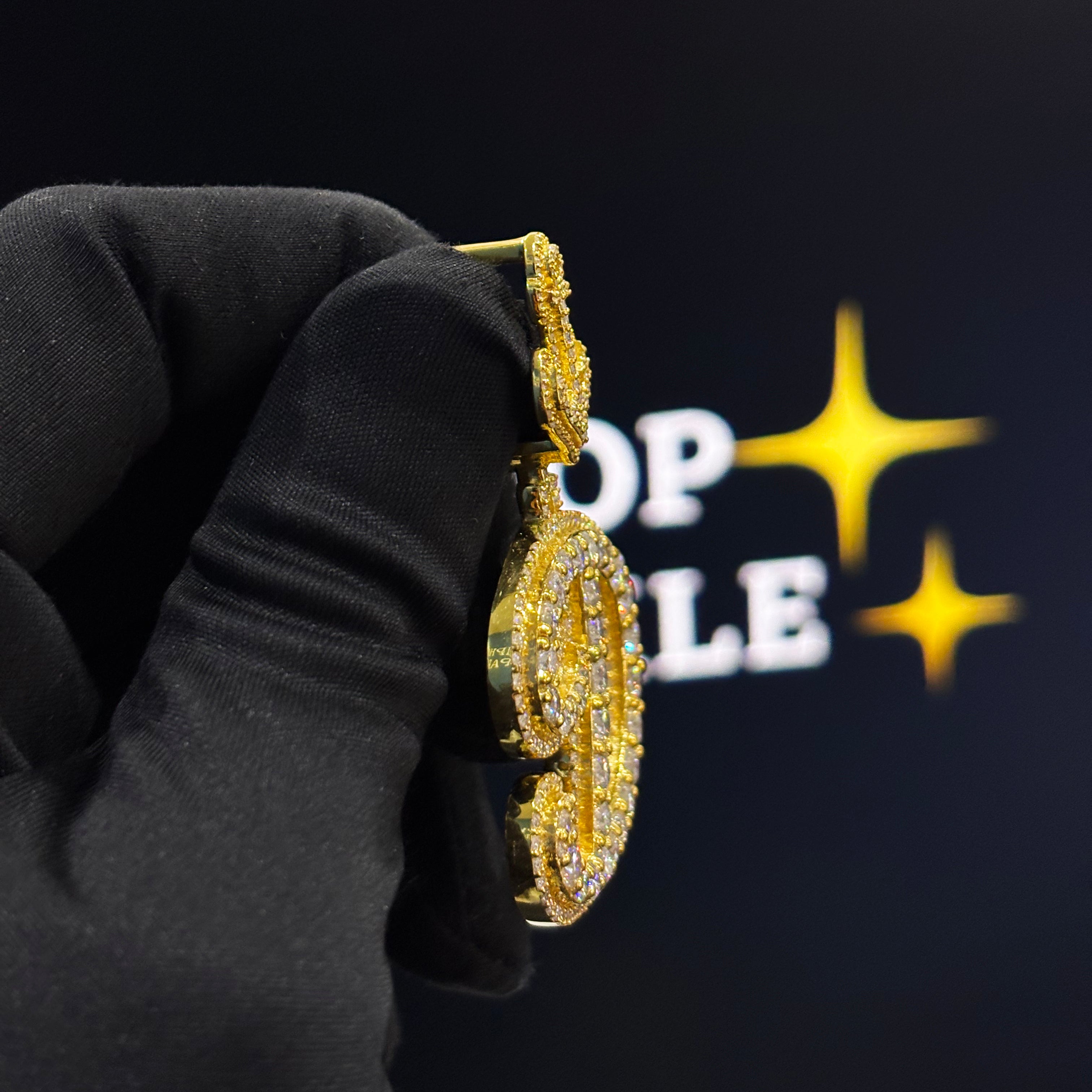 Custom “D” Letter Pendant – Double Layer Design with Custom Bail, Iced Out Moissanite, 1.4 x 1.3 Inch