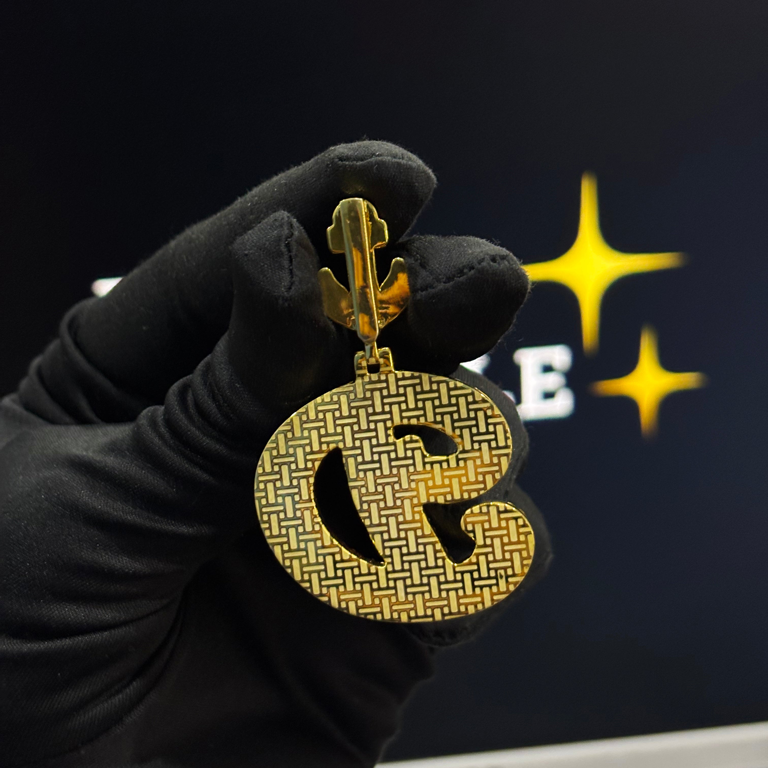 Custom “D” Letter Pendant – Double Layer Design with Custom Bail, Iced Out Moissanite, 1.4 x 1.3 Inch