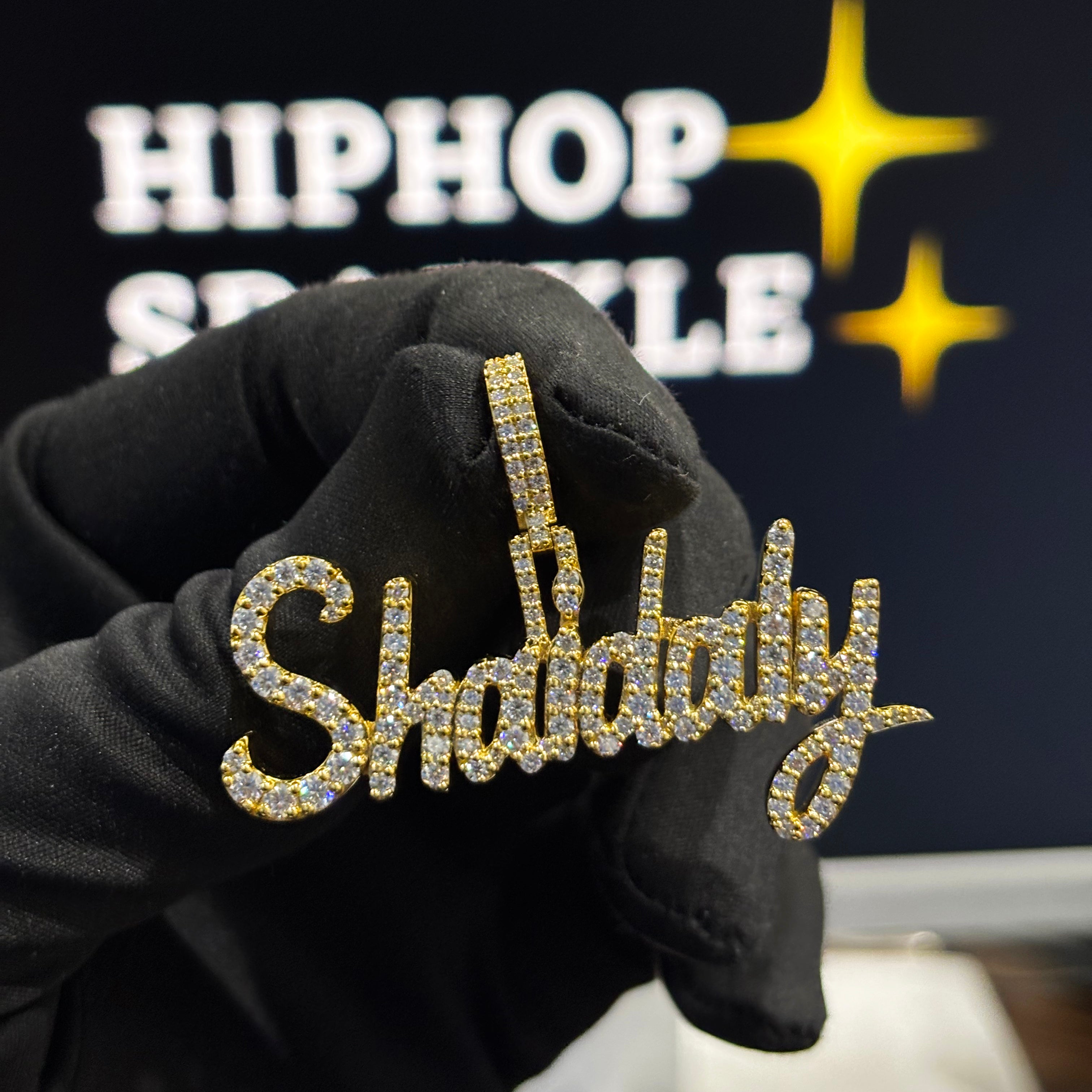 Iced Out Moissanite Hip Hop Jewelry in 925 Silver with 14k gold Plated