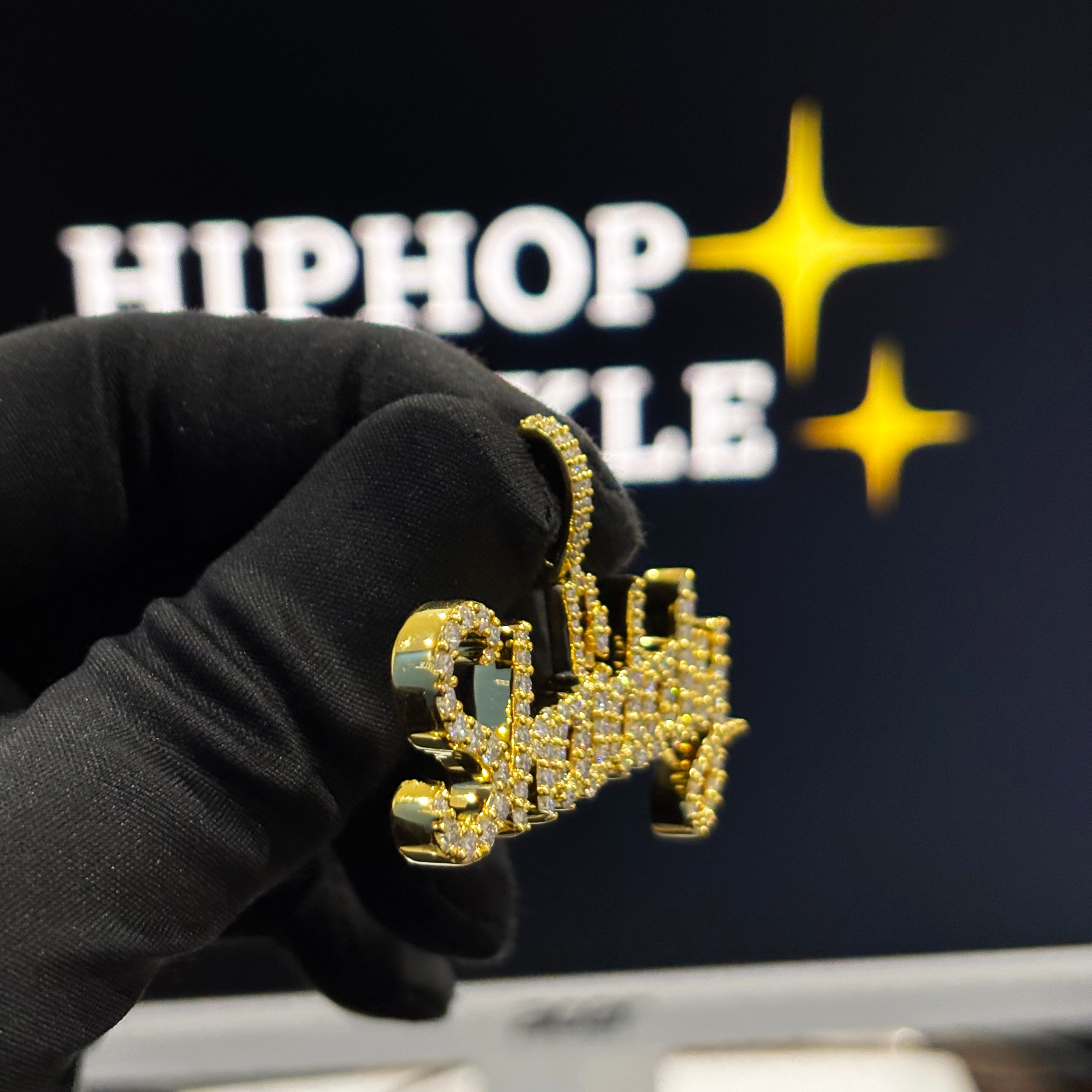 Iced Out Moissanite Hip Hop Jewelry in 925 Silver with 14k gold Plated