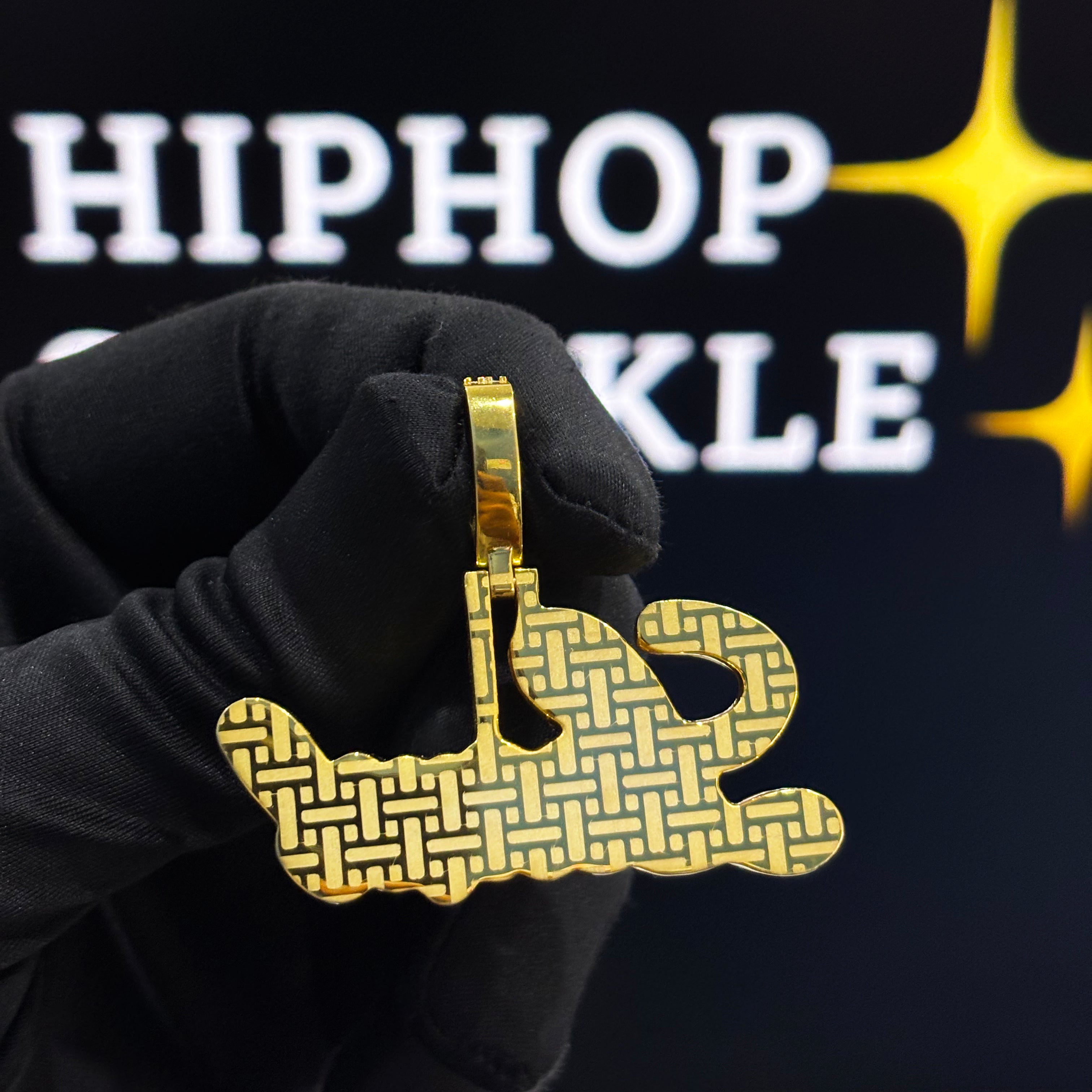 Iced Out 925 Silver With 14K Gold Plated Custom Jewelry – 2 Inch Moissanite Hip Hop Necklace Charm