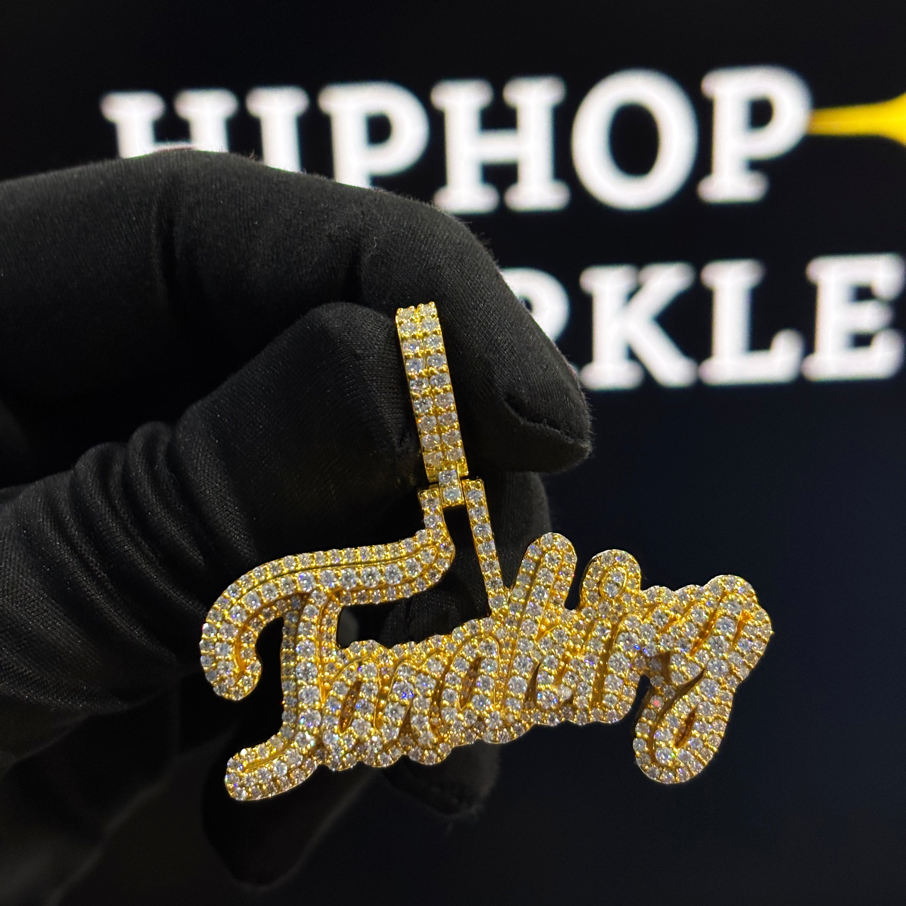 2 Inch Custom Moissanite Jewelry in 14K Gold Plated – Hip Hop Bling