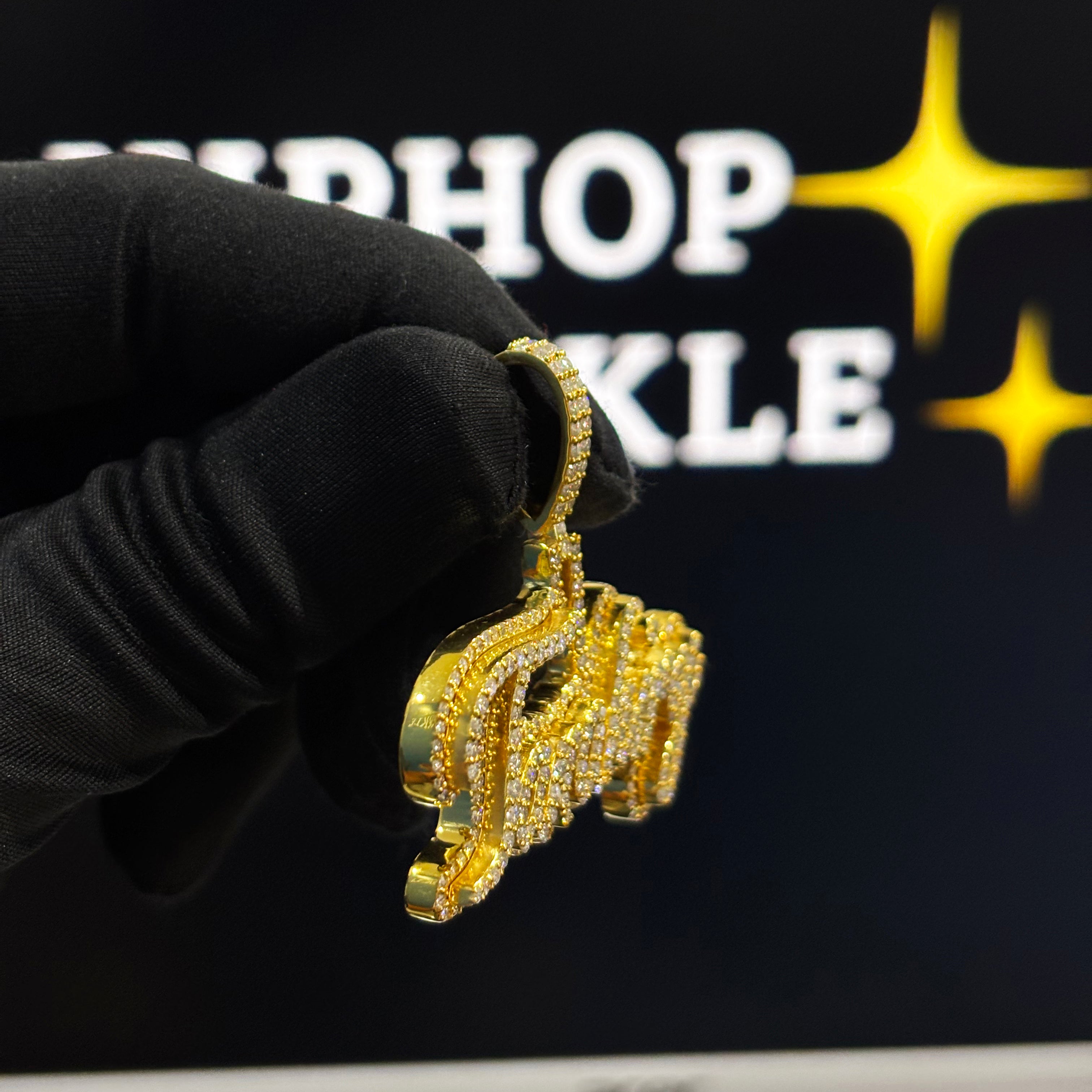 2 Inch Custom Moissanite Jewelry in 14K Gold Plated – Hip Hop Bling