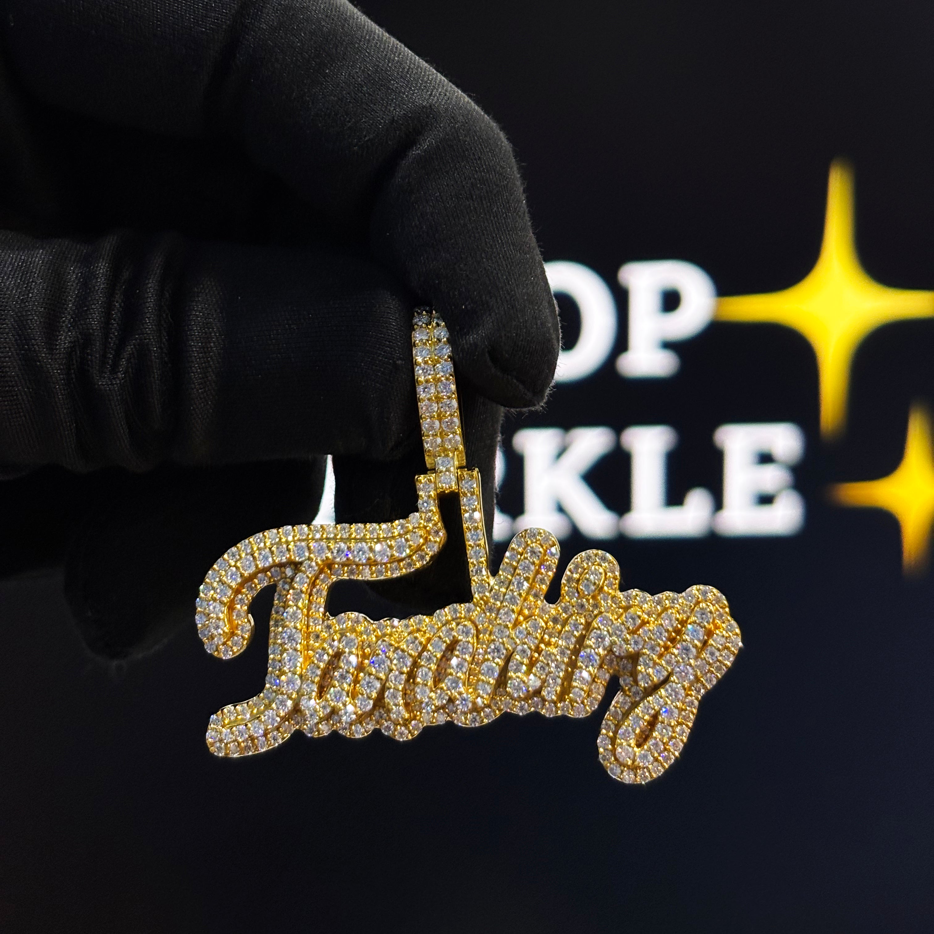 2 Inch Custom Moissanite Jewelry in 14K Gold Plated – Hip Hop Bling