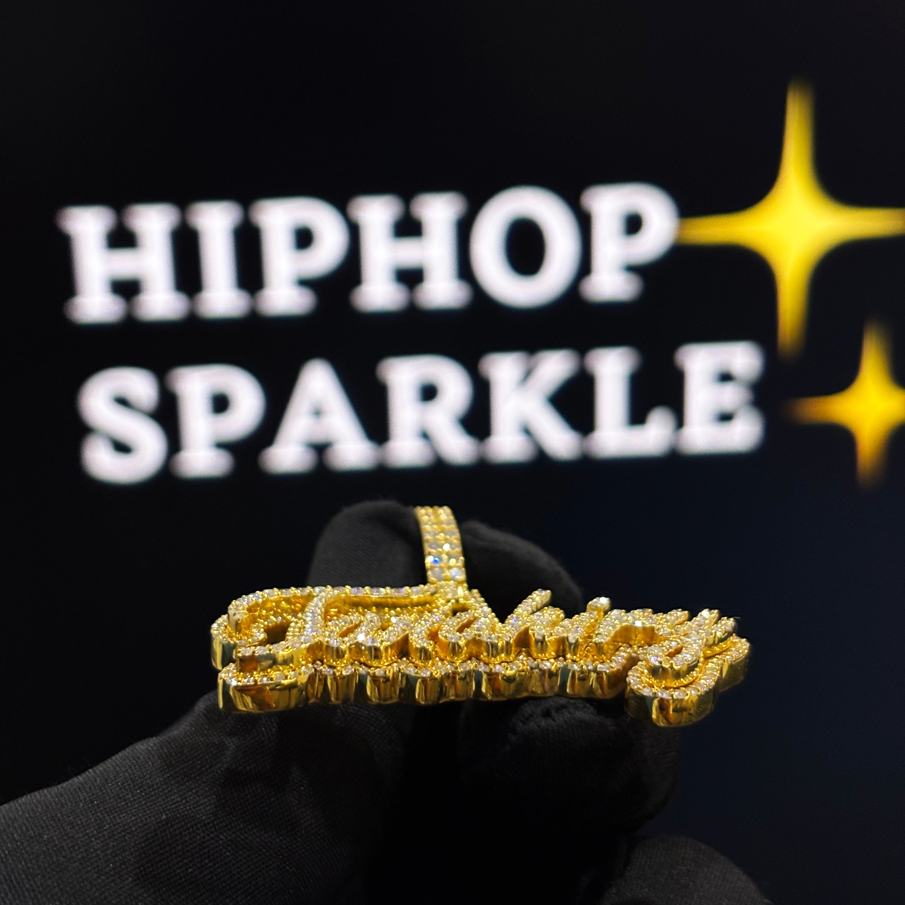 2 Inch Custom Moissanite Jewelry in 14K Gold Plated – Hip Hop Bling