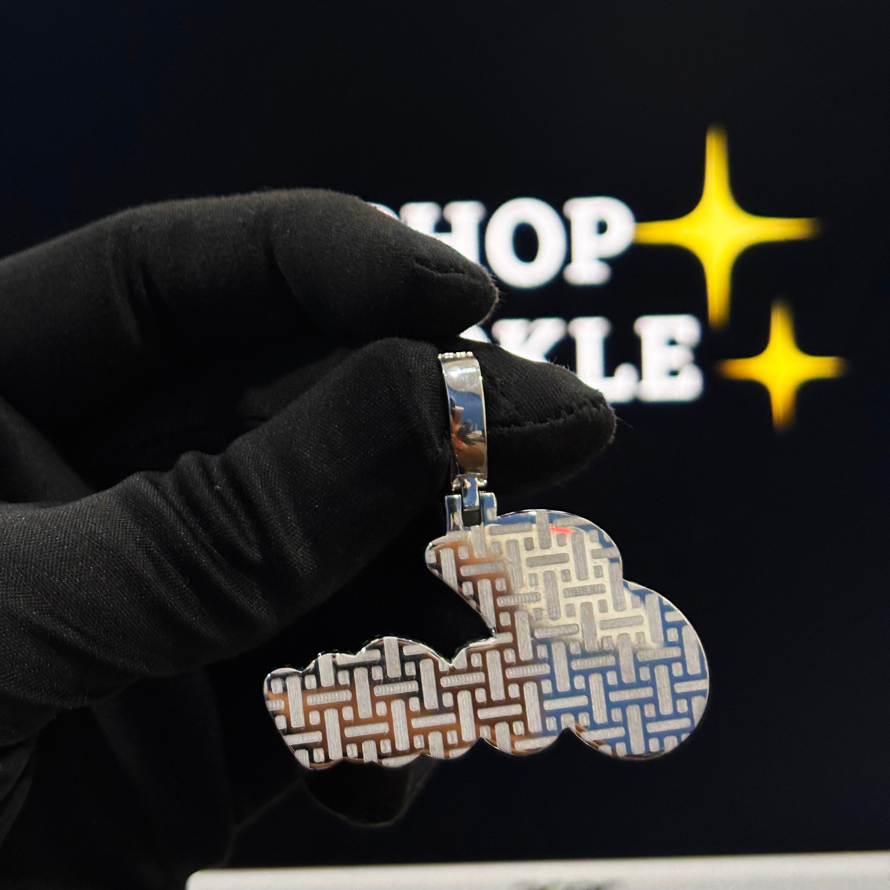 Personalized Joan Pendant – Two Tone Rose Gold & Silver, 1.9 Inch Moissanite Custom Name Hip Hop Chain Jewelry