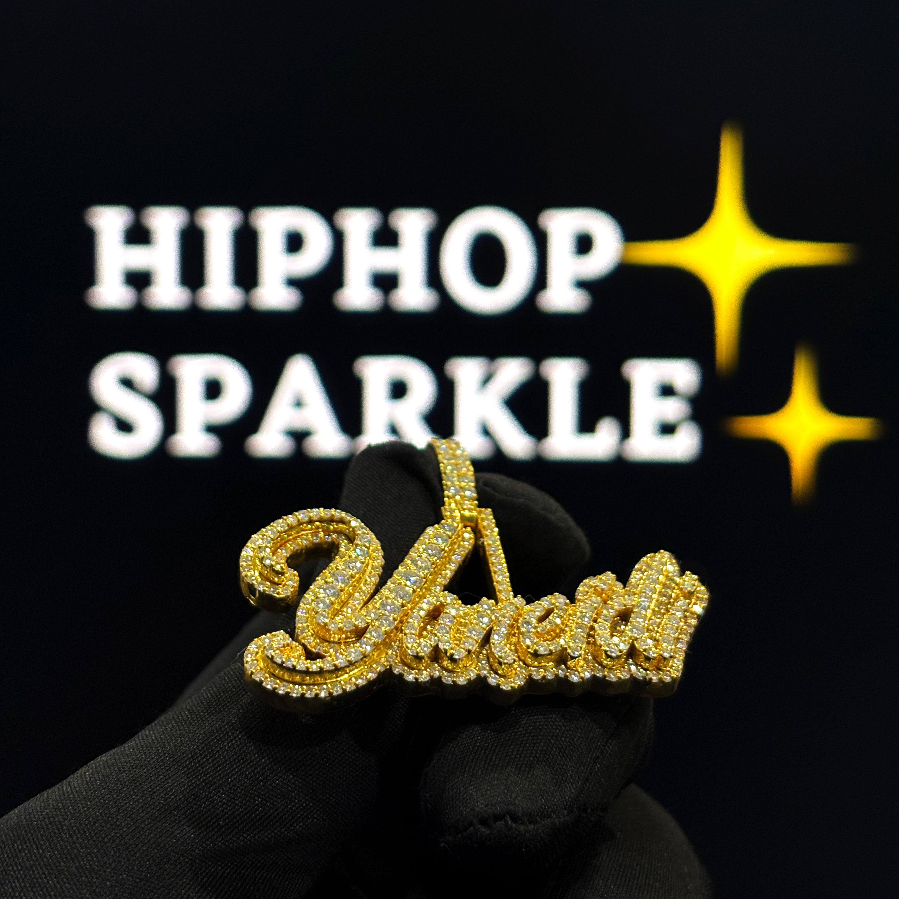 Custom Name Pendant “Yaneidi” – 925 Silver Iced Out with VVS Moissanite (2" Length)