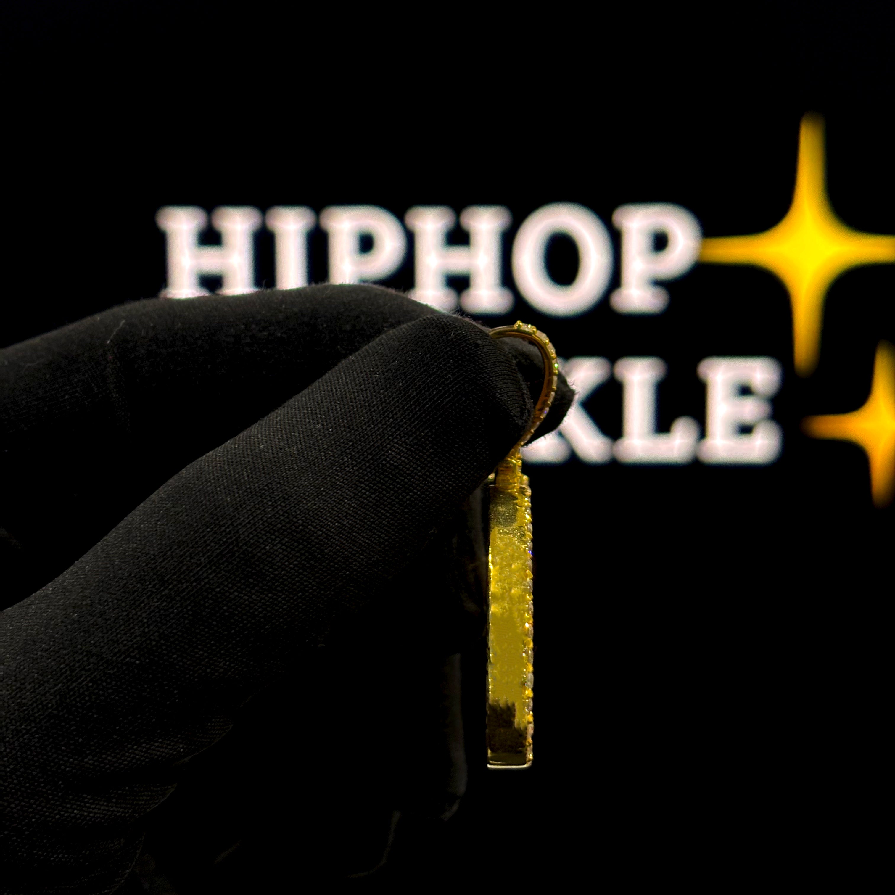 Colo Custom Name Pendant – 925 Silver Iced Out with VVS Moissanite (1.70" x 1")