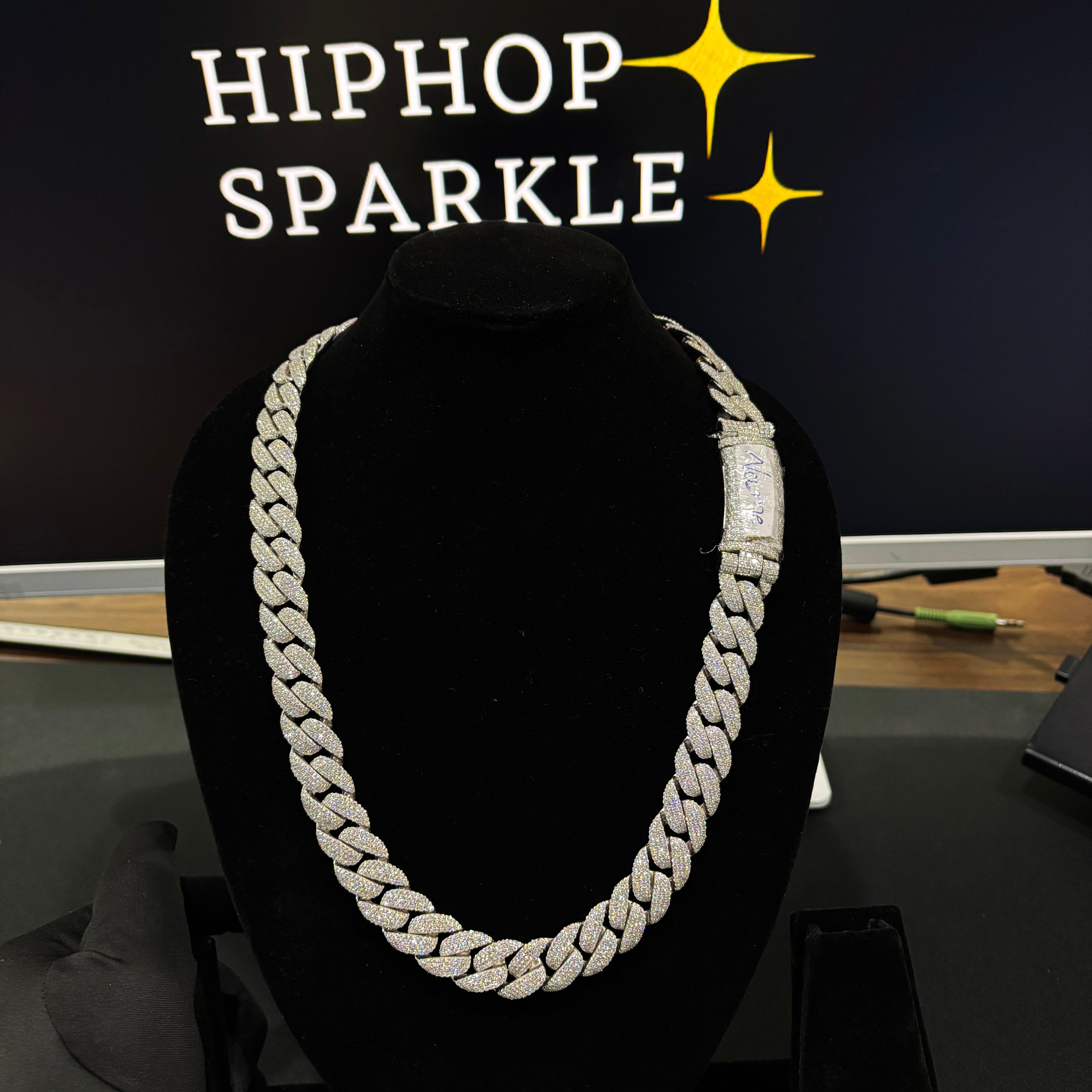 15mm Iced Cuban Link Chain with Custom Engraved Lock – Hip Hop Sparkle