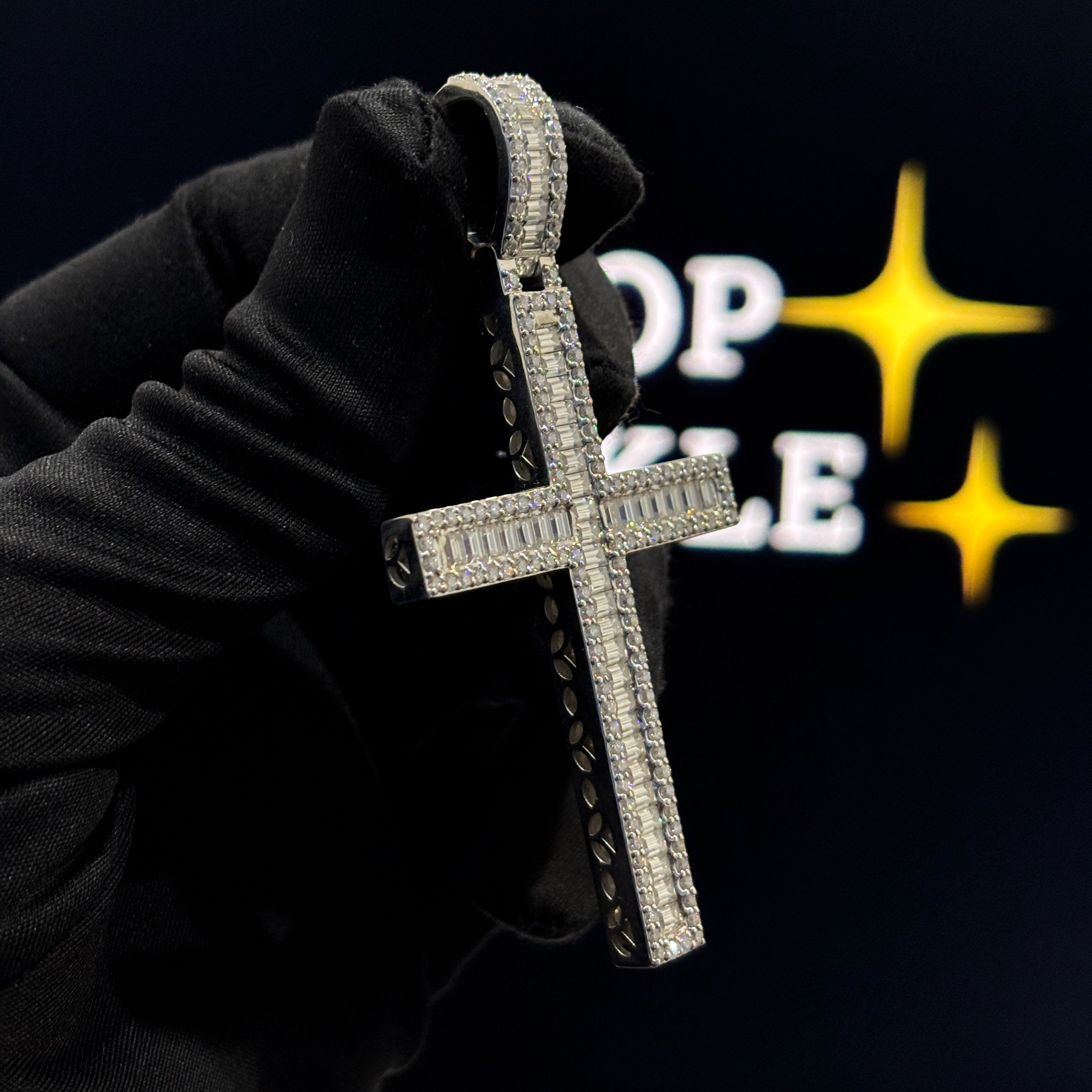 Moissanite Diamond Cross Necklace Charm