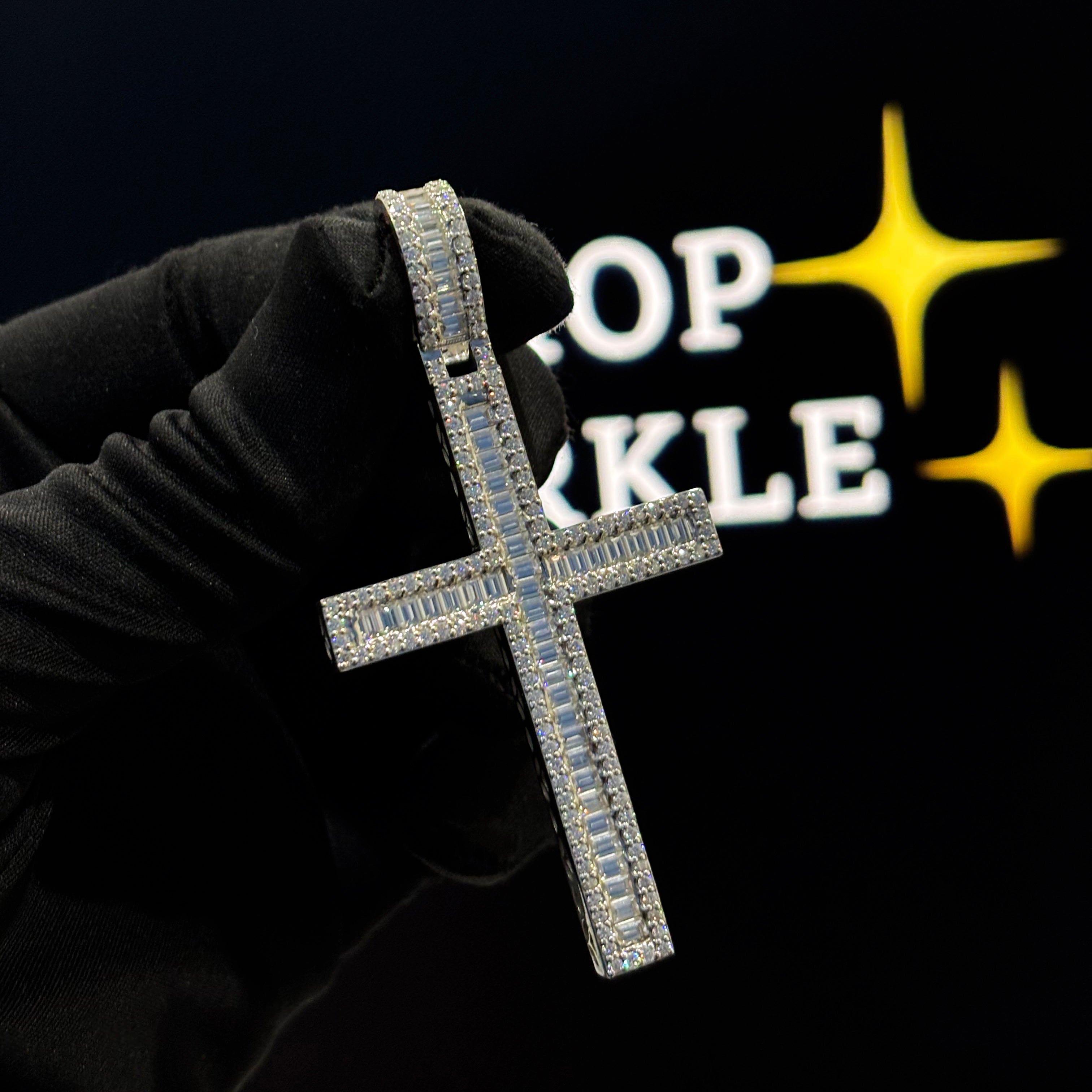 Moissanite Diamond Cross Necklace Charm