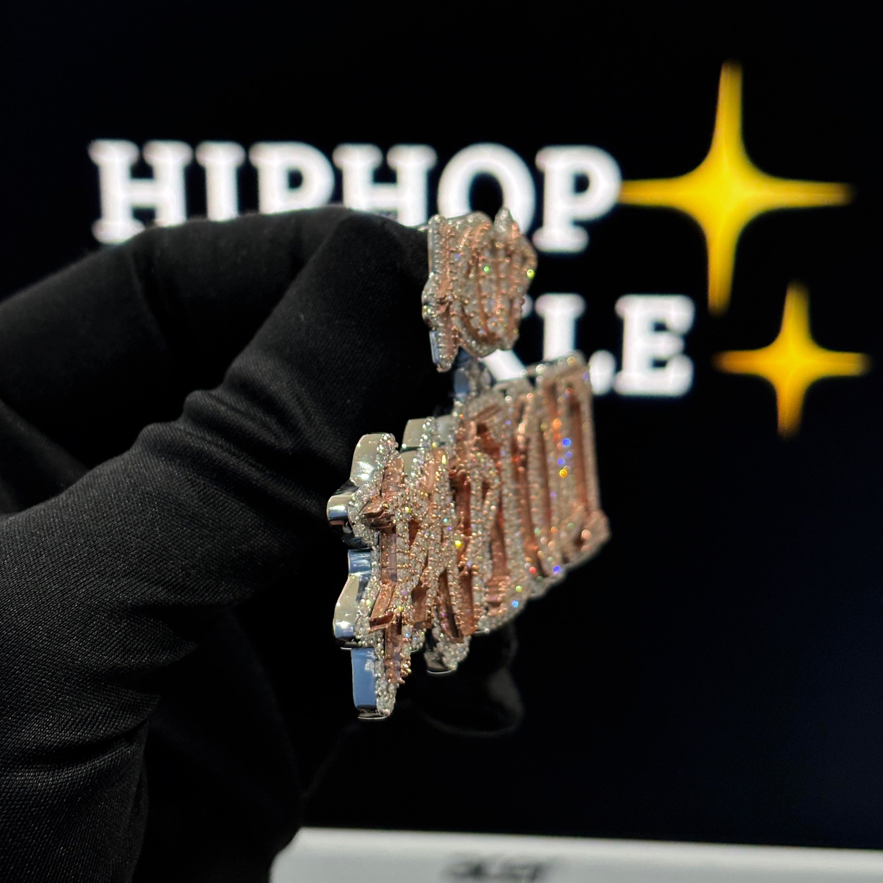 Iced Out Moissanite Hip Hop Jewelry with Custom Bail
