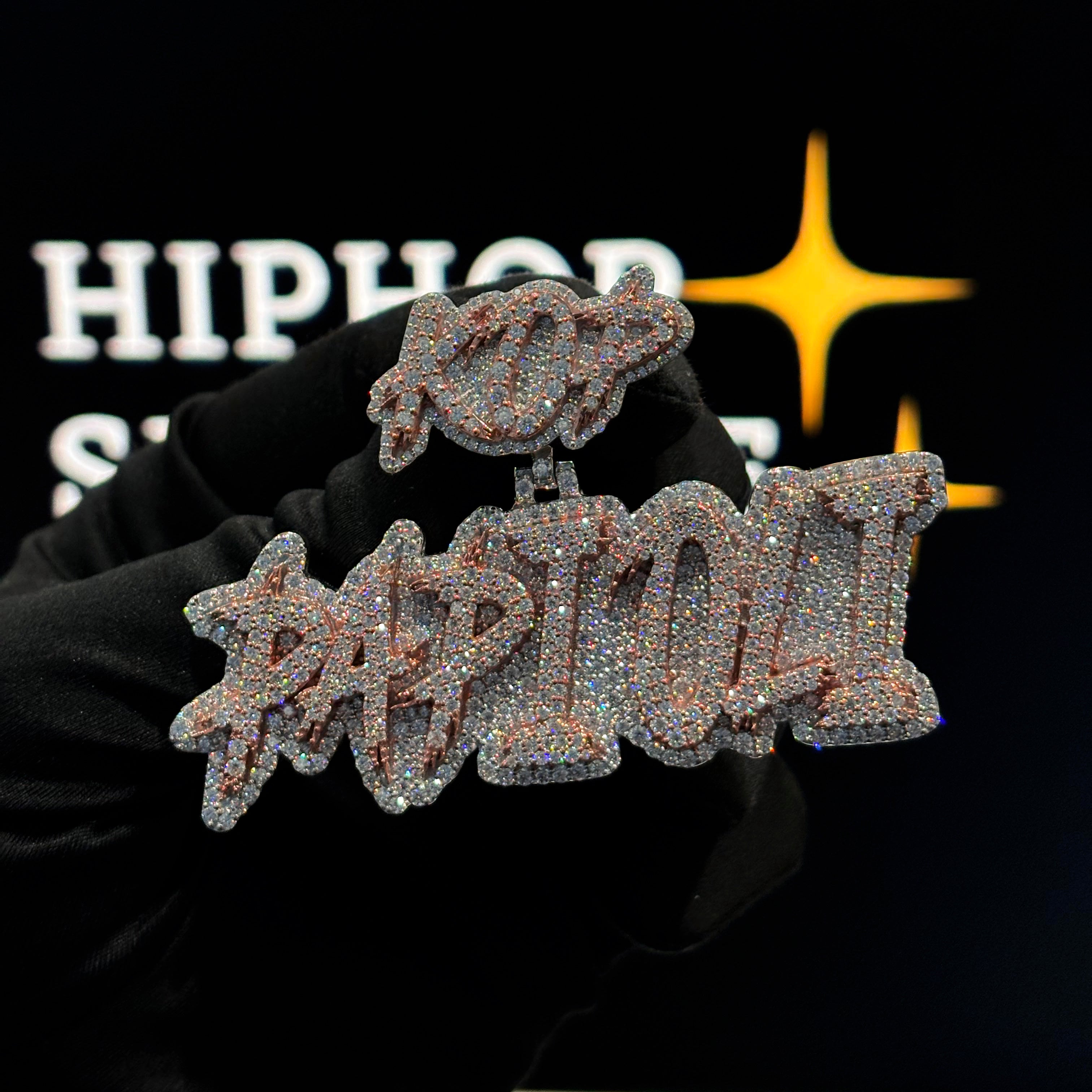 Iced Out Moissanite Hip Hop Jewelry with Custom Bail