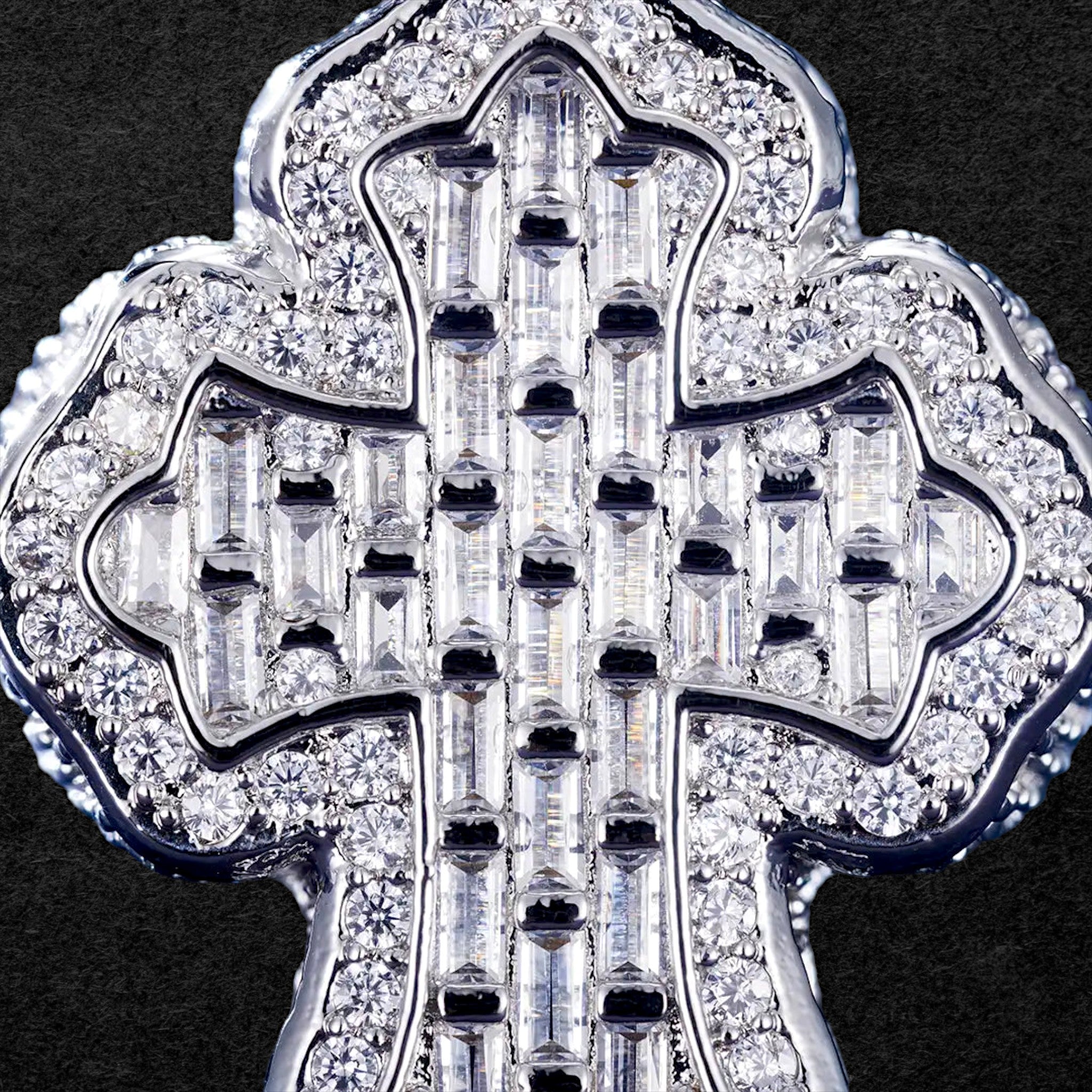 Elegant Baguette Diamond Cross Ring