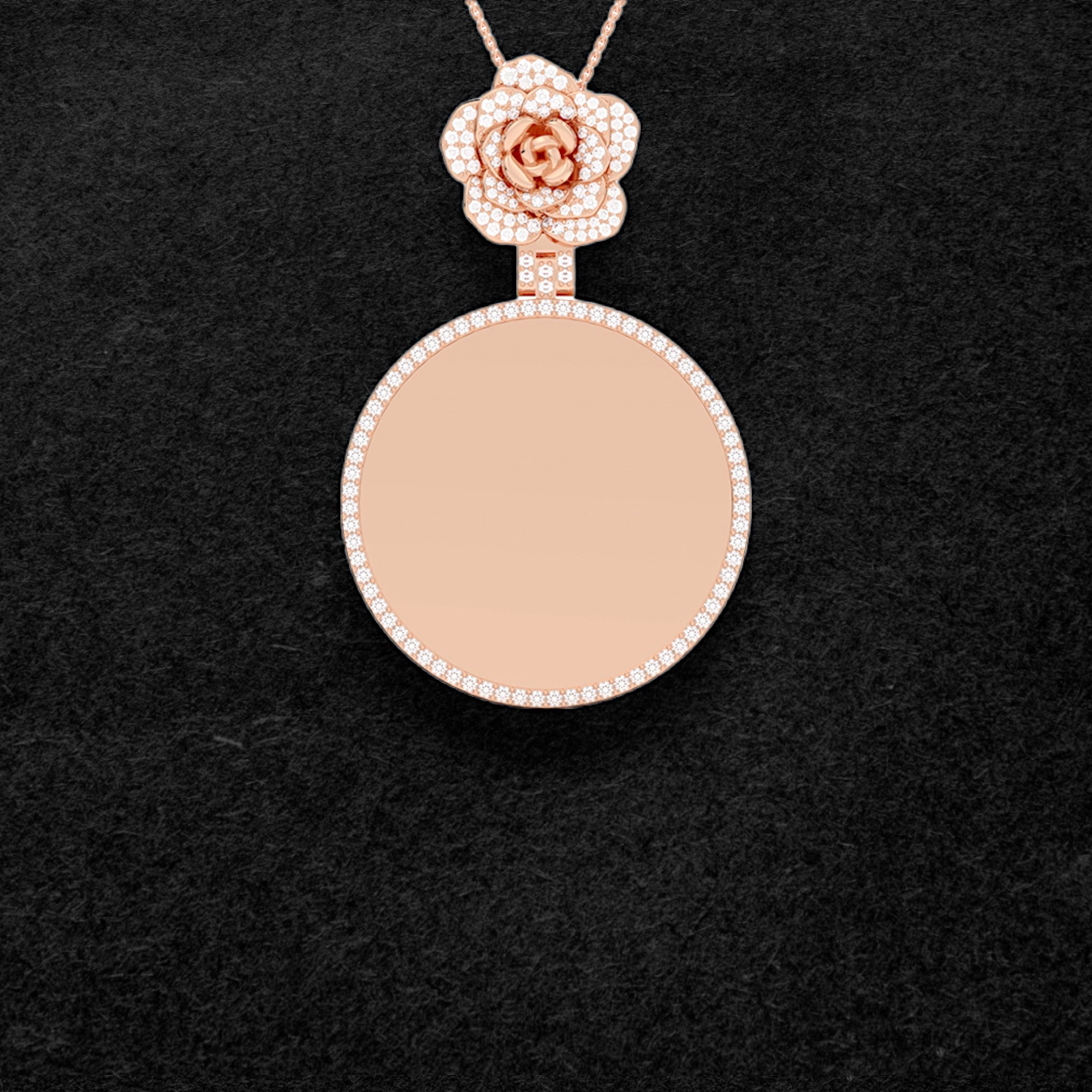 Rose Charm Memory Diamond Pendant