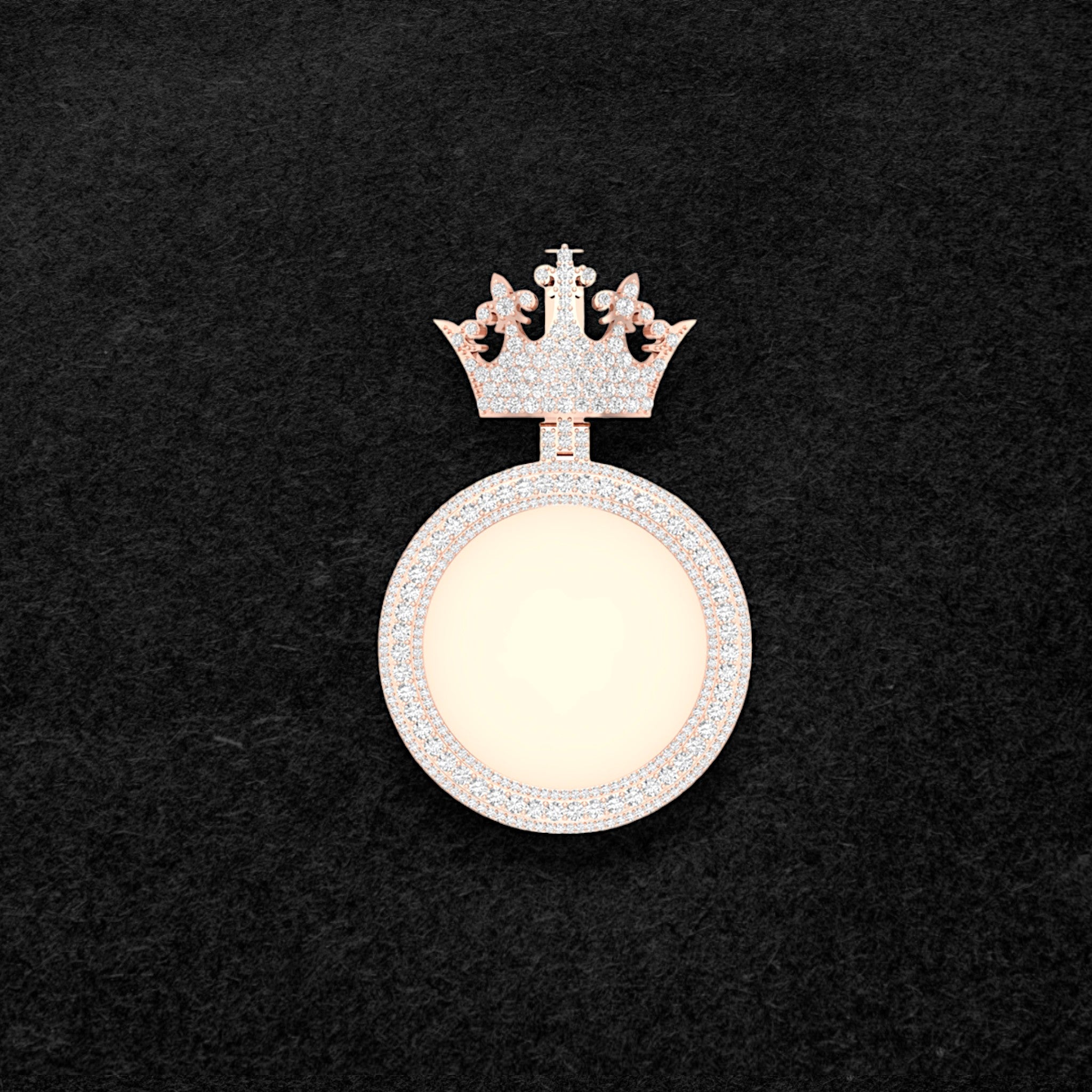 Crown Charm Memory Diamond Pendant