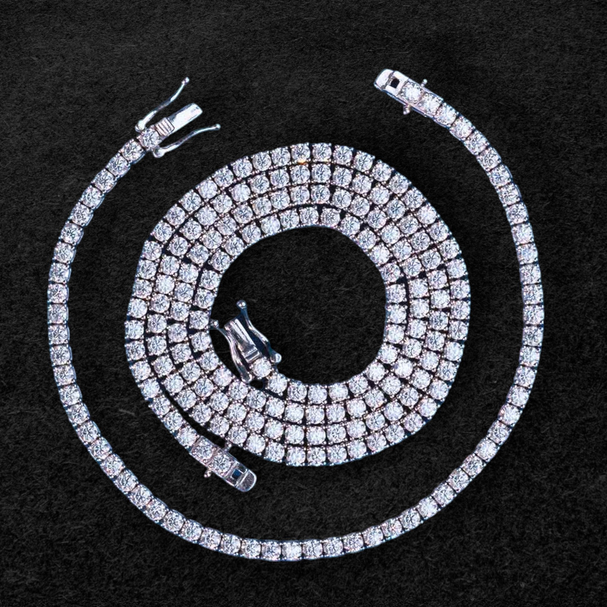 Icy 3mm Moissanite Tennis Chain and Bracelet Bundle