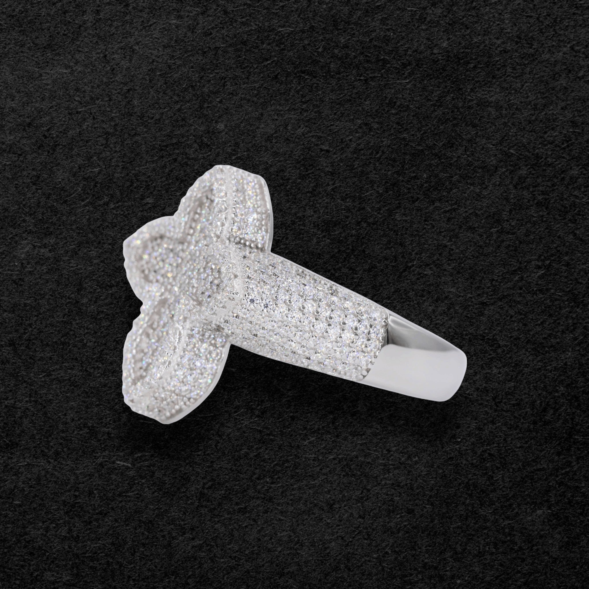 Iced Out Cross Diamond Ring