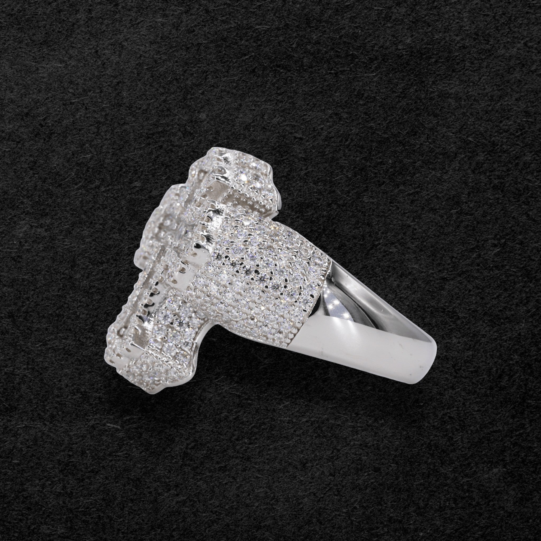 Gothic Baguette Cross Moissanite Diamond Ring