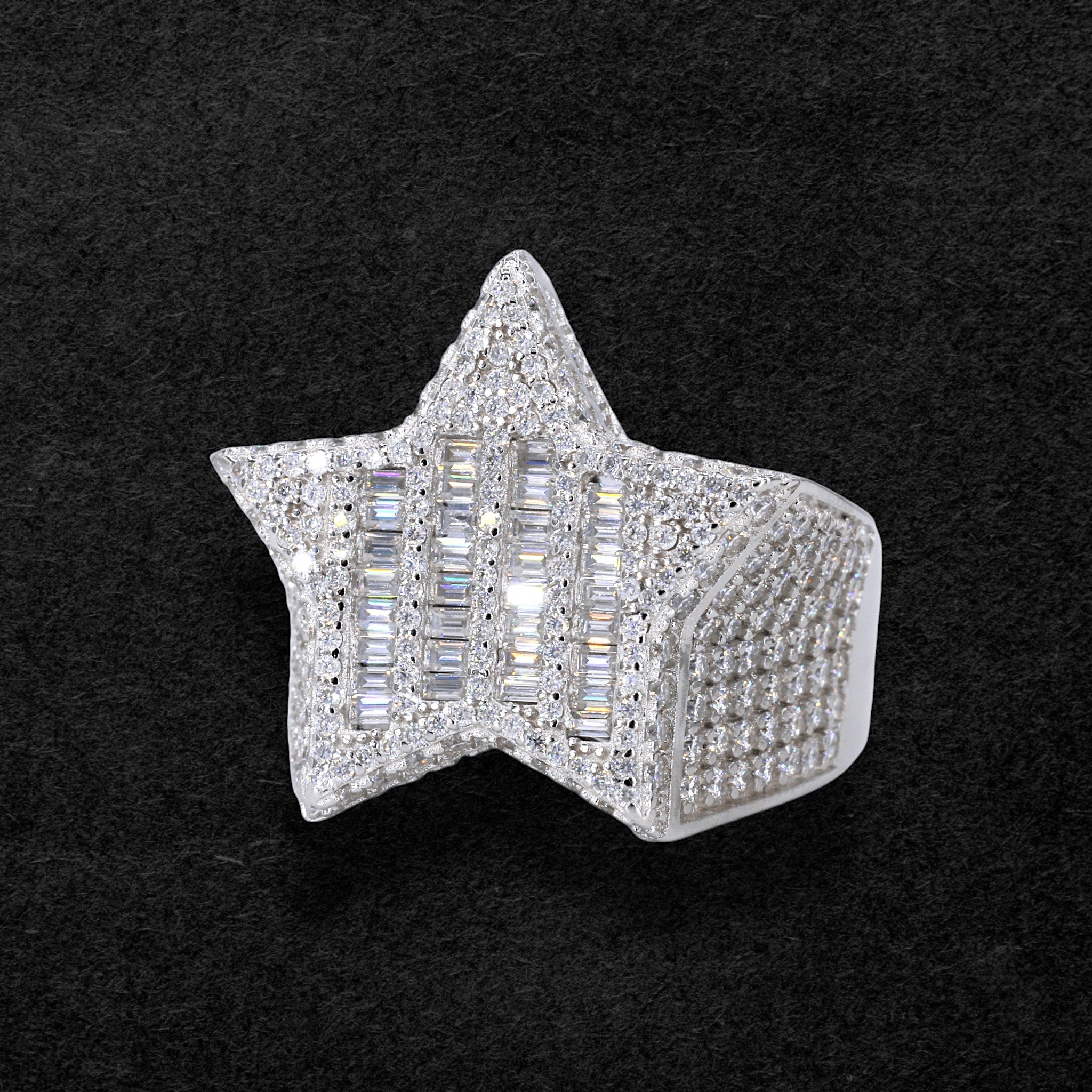 Radiant Baguette Star VVS Moissanite Diamond Ring