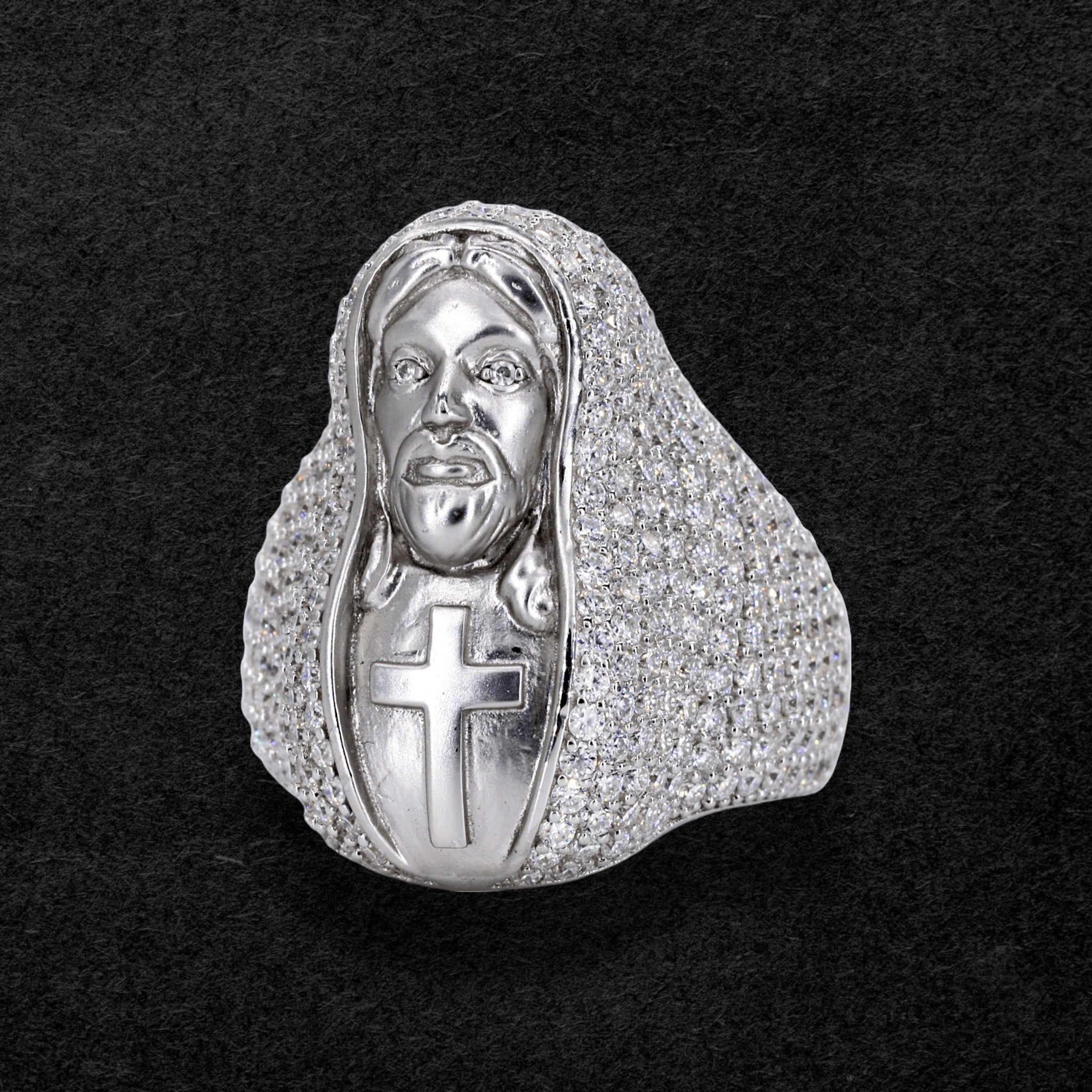 Iced Out Jesus VVS Moissanite Diamond Ring