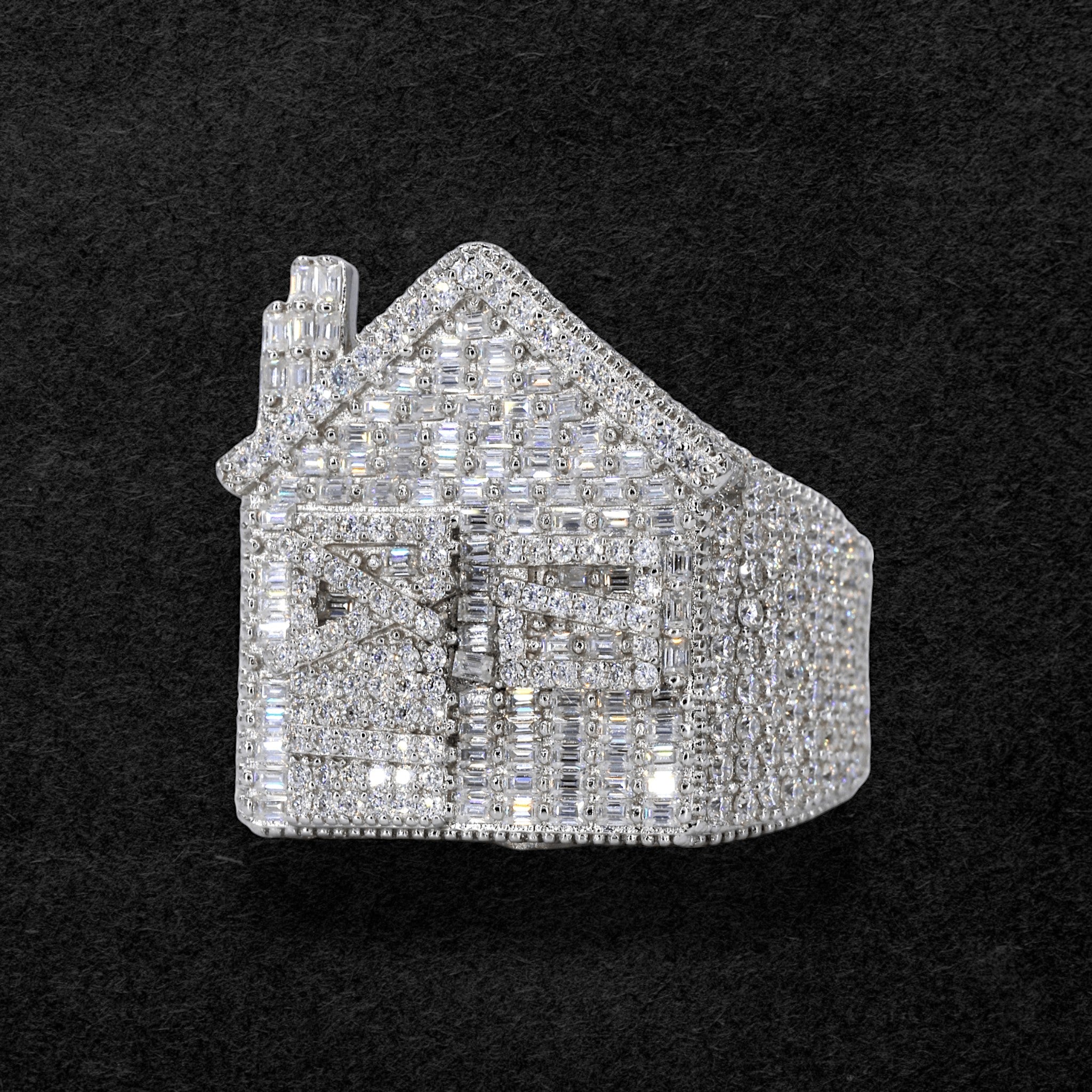 VVS Moissanite Diamond Ring: Trap House Edition