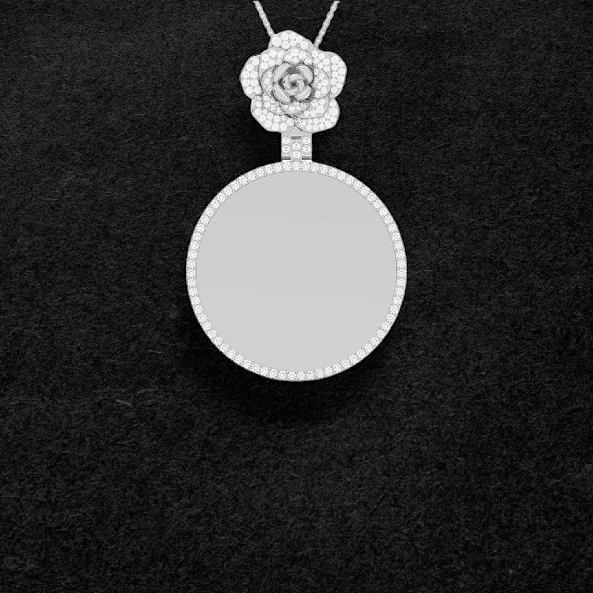 Rose Charm Memory Diamond Pendant