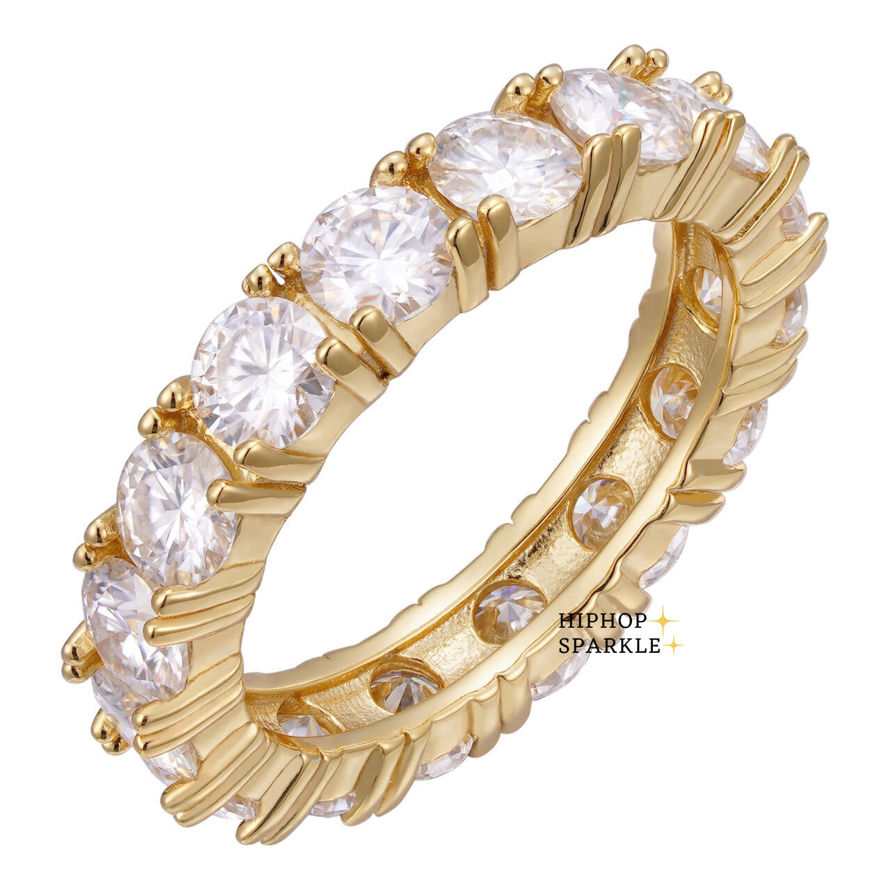 Moissanite Eternity Band: The Perfect Wedding Ring in 14k Gold Vermeil