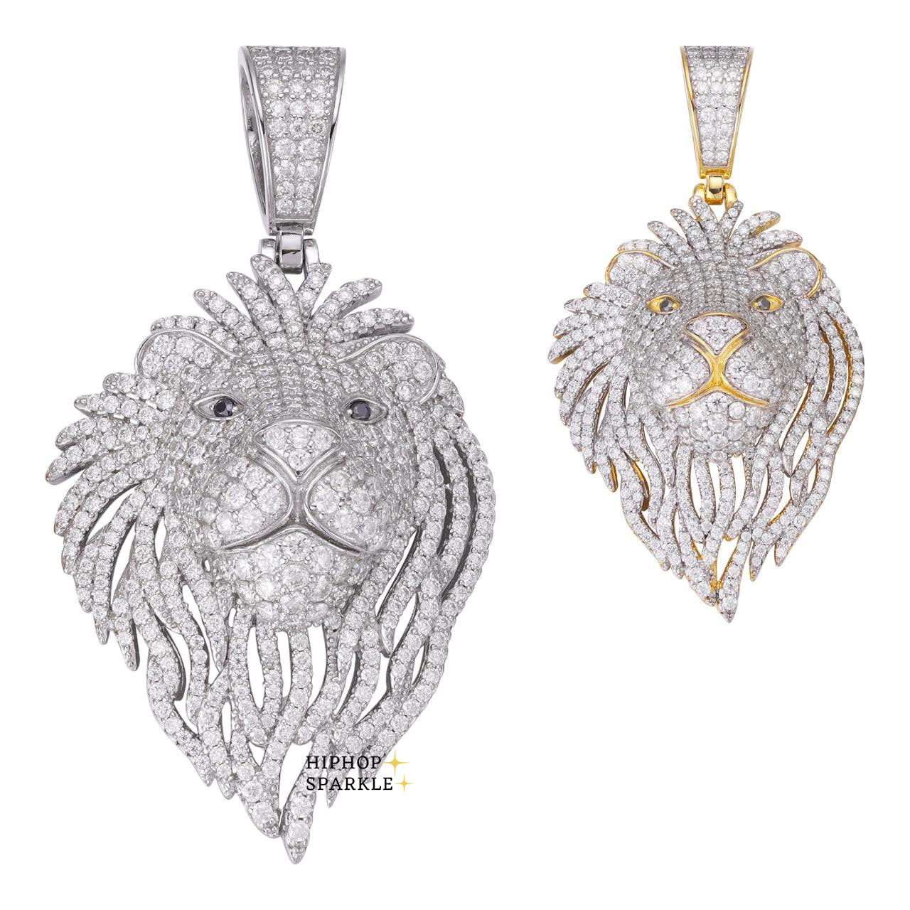 Moissanite Lion King Iced Out Pendant - 14k Gold Vermeil or 925 Silver