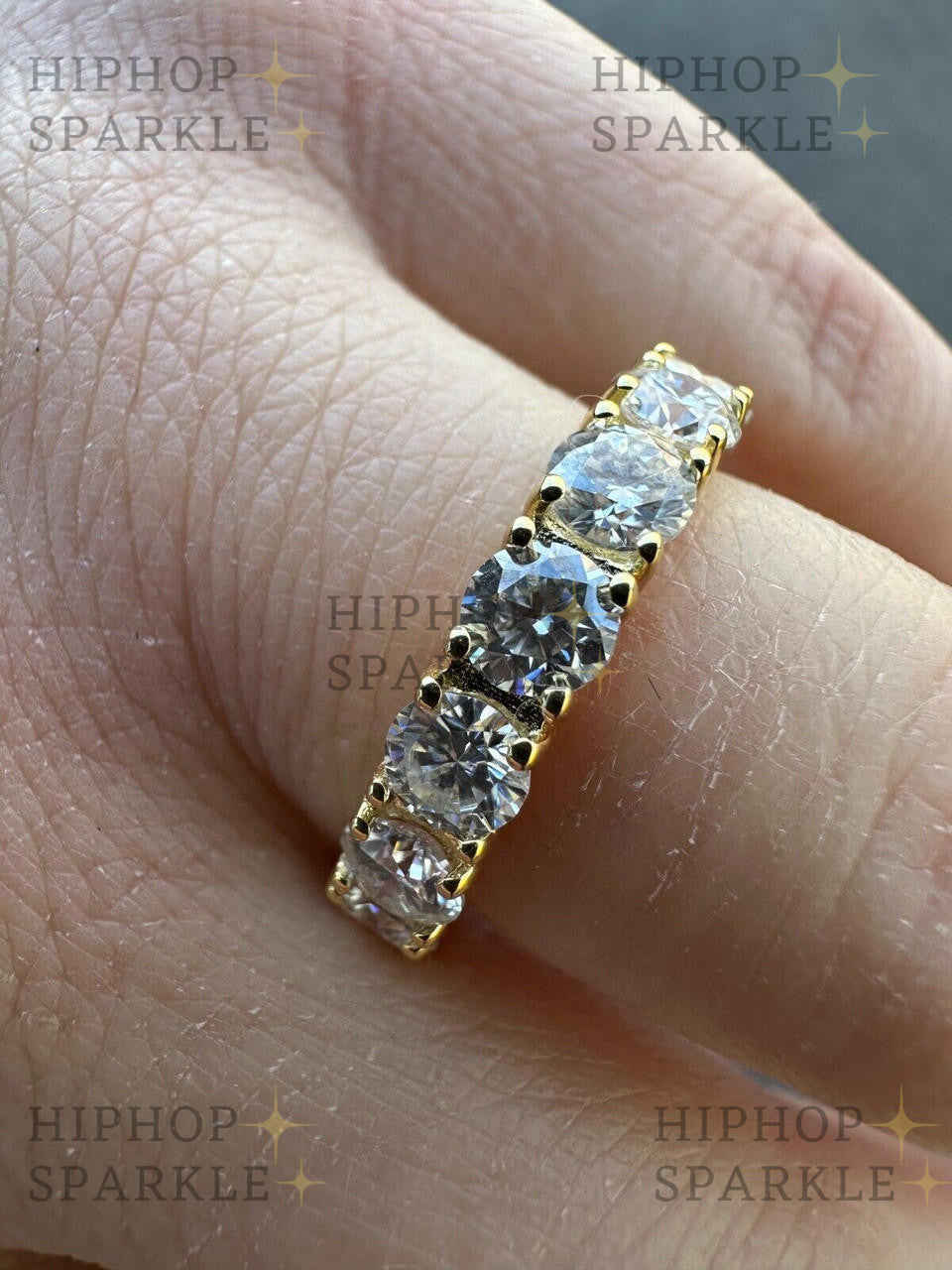 Moissanite Eternity Band: The Perfect Wedding Ring in 14k Gold Vermeil