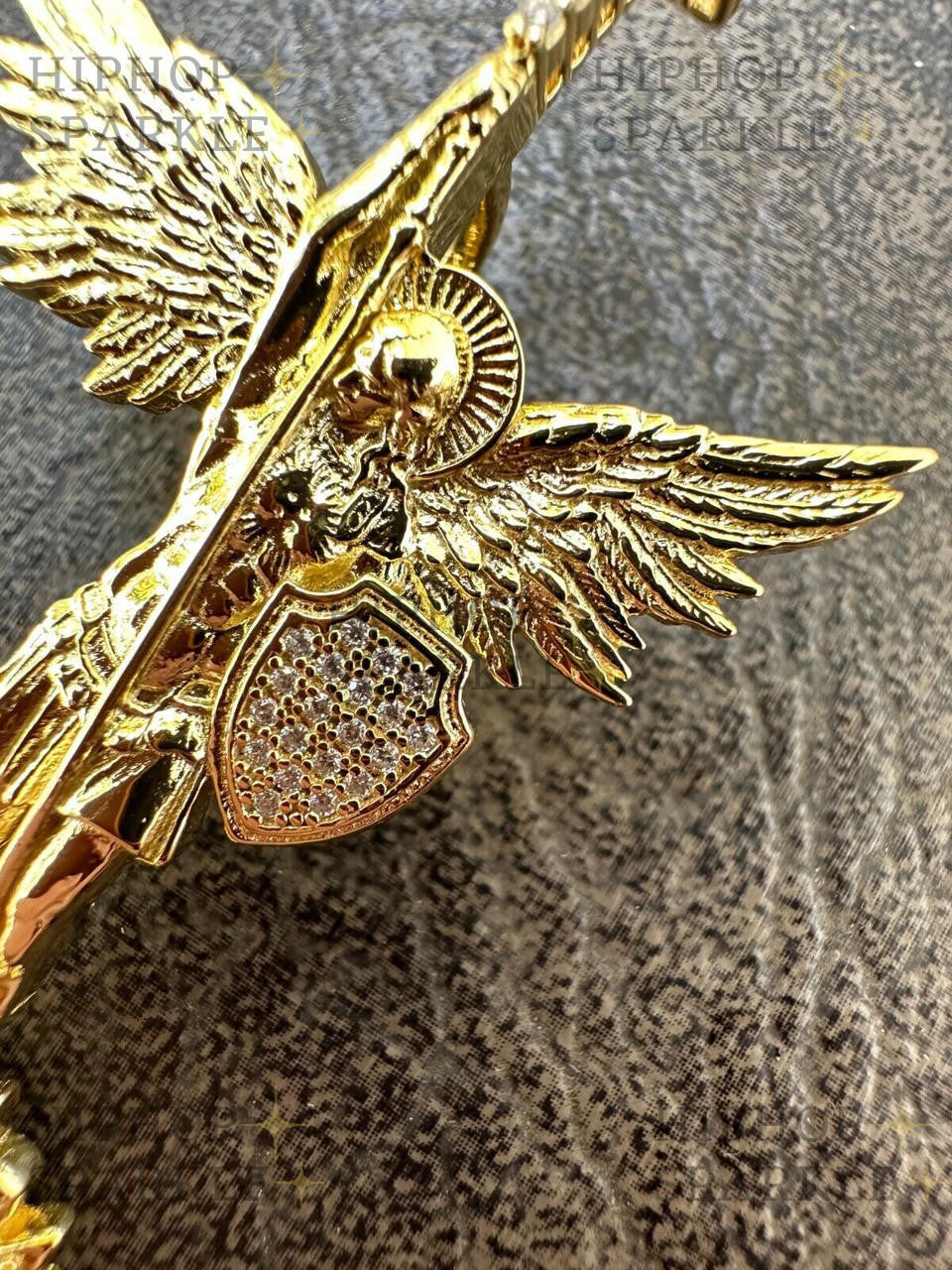 Moissanite Saint St. Michael Slaying Dragon Archangel Pendant - 14k Gold Vermeil & 925 Silver