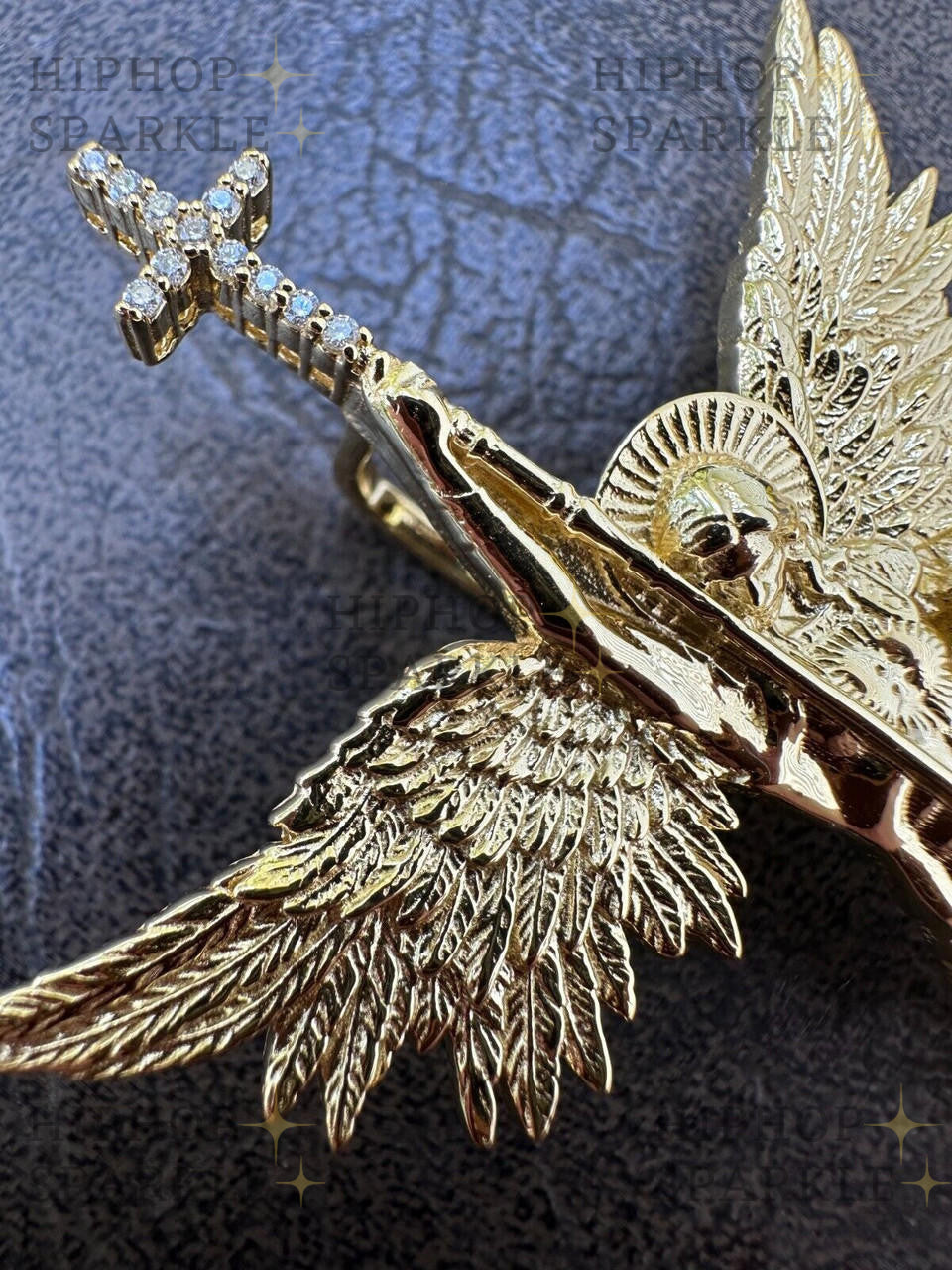 Moissanite Saint St. Michael Slaying Dragon Archangel Pendant - 14k Gold Vermeil & 925 Silver