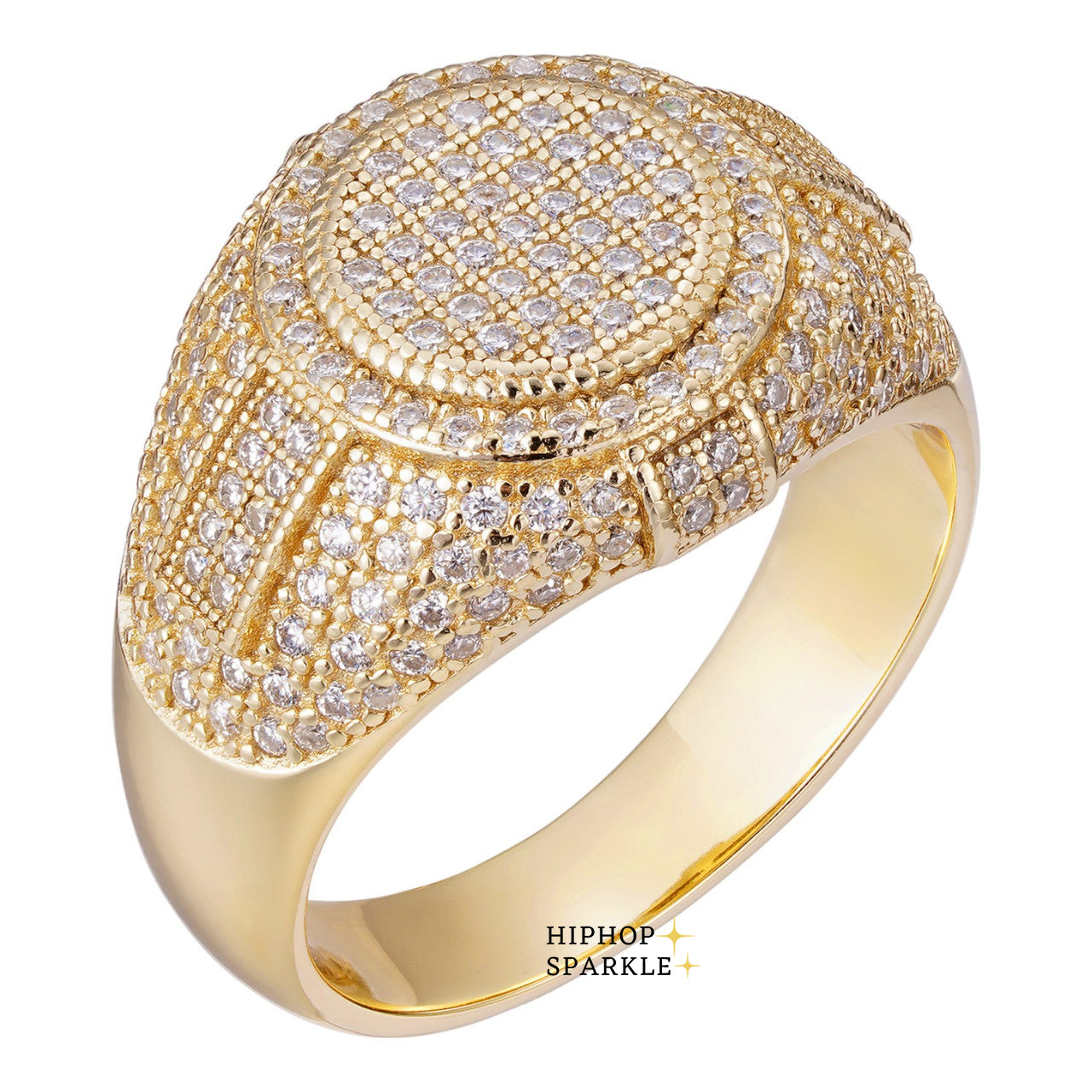 Iced Out Moissanite Gold Vermeil Always Fresh Ring – 925 Silver