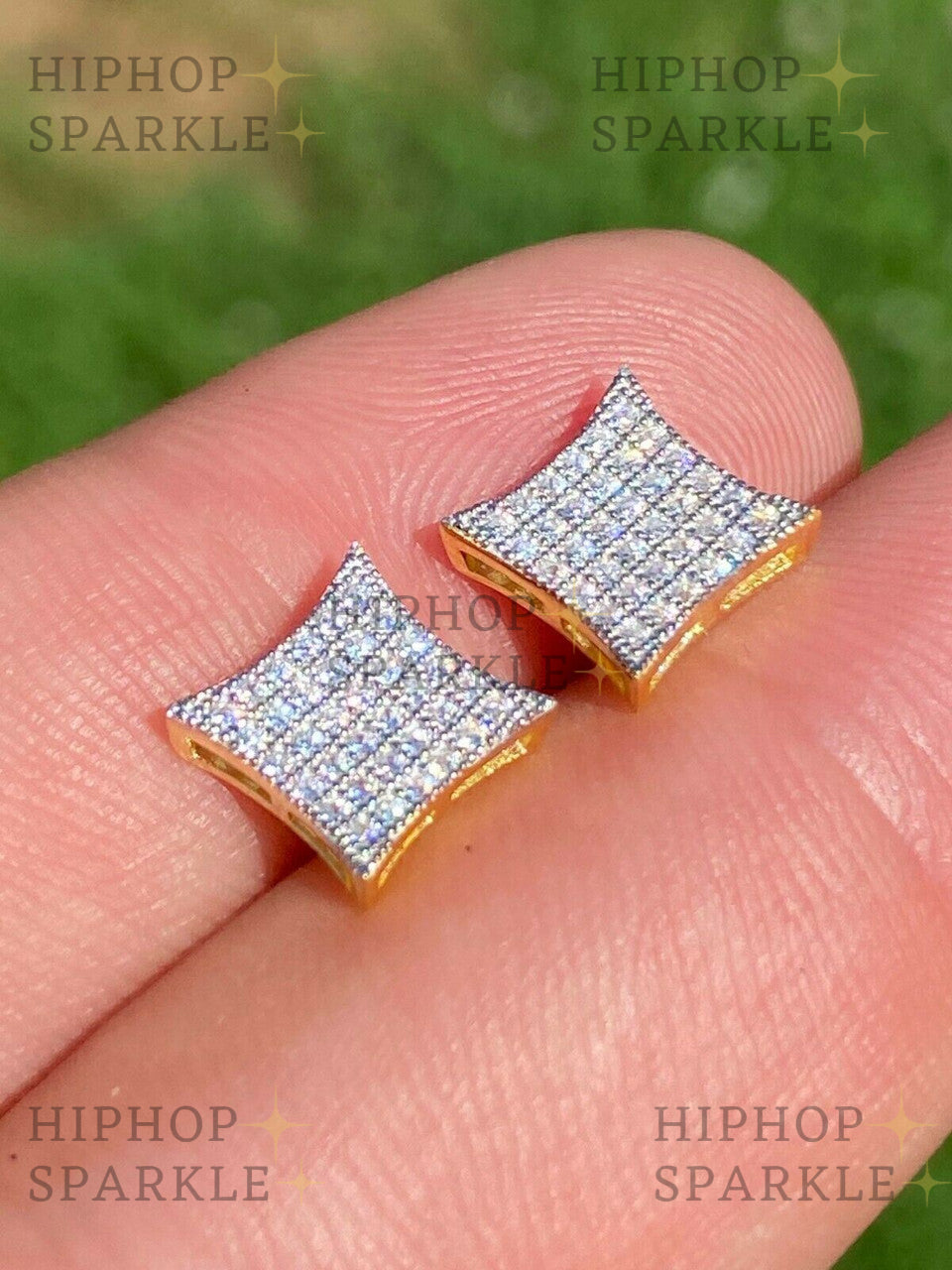 Moissanite Modern Kite Earrings - 14k Gold Vermeil & 925 Silver, 9mm