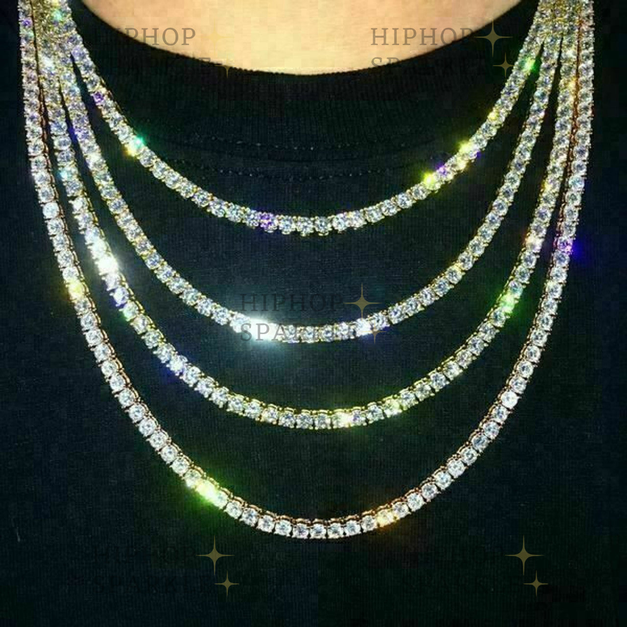 Tennis Chain Real Single Row ICED Necklace - Moissanite Passes Diamond Test