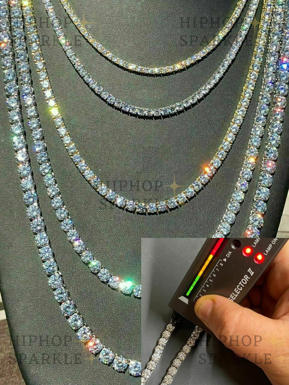 Tennis Chain Real Single Row ICED Necklace - Moissanite Passes Diamond Test