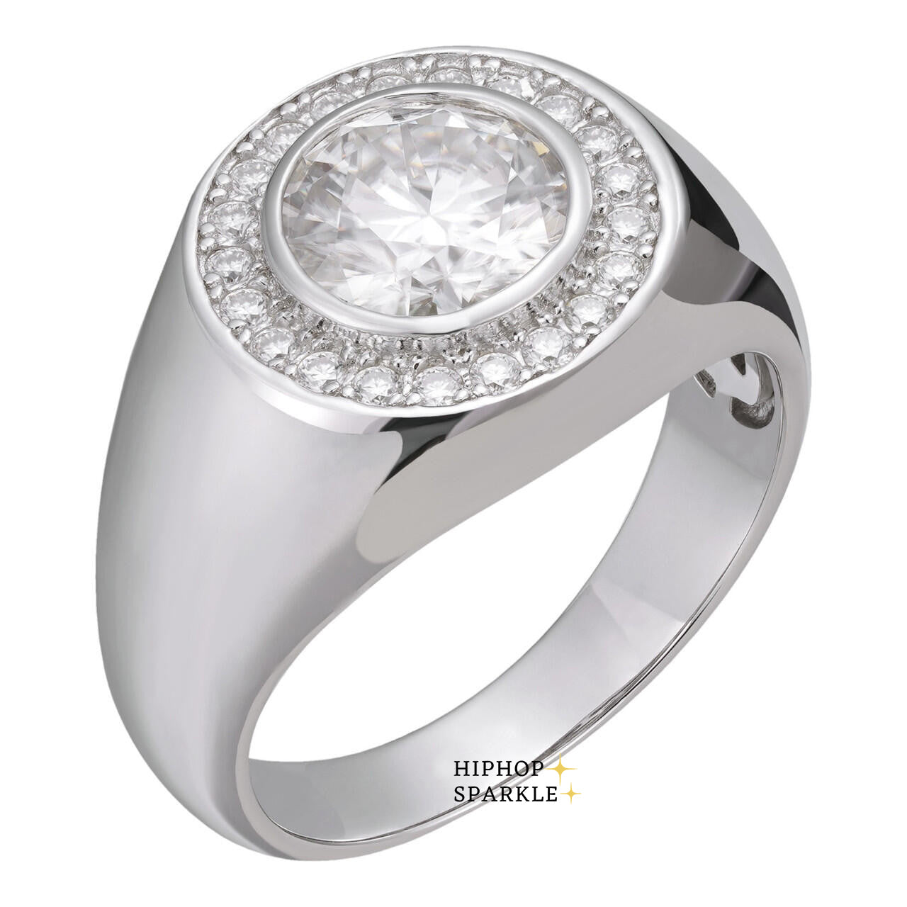 Luxury Moissanite Icy Swag Ring – Round Brilliant Cut in 925 Silver