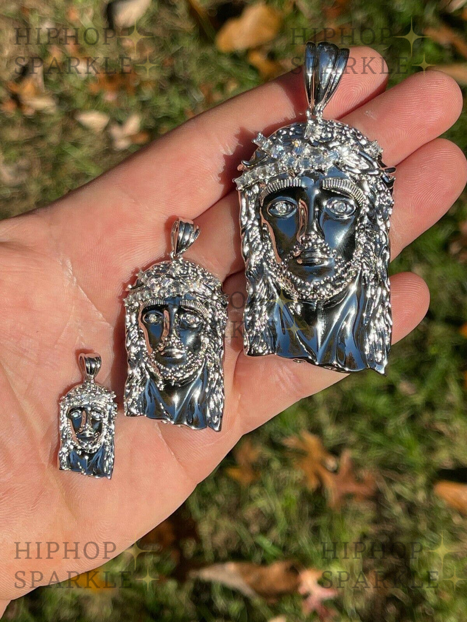 Moissanite Baguette Jesus Piece Pendant - 925 Silver