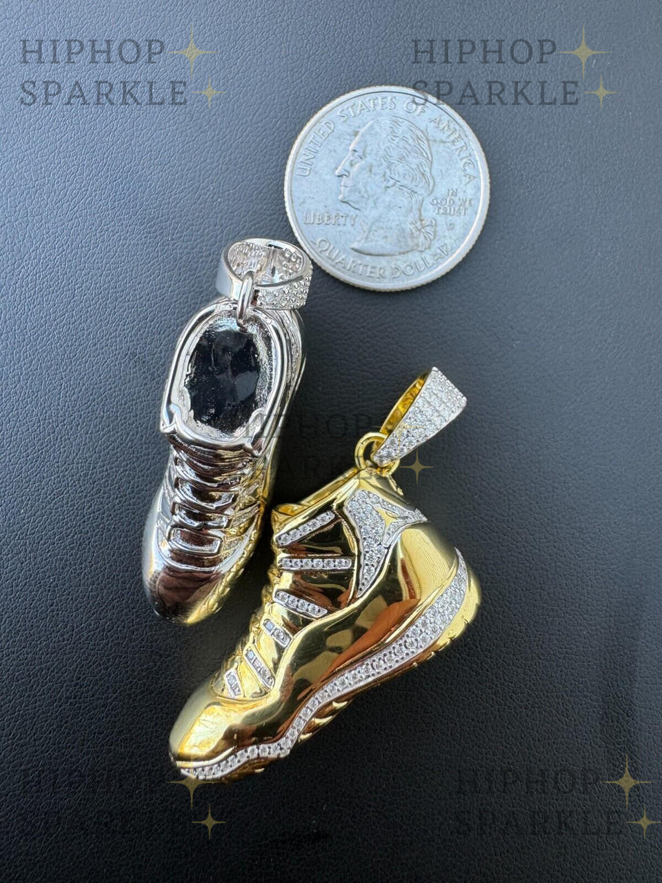 Moissanite Air Jordan Nike Sneaker Pendant - 14k Gold Vermeil & 925 Silver