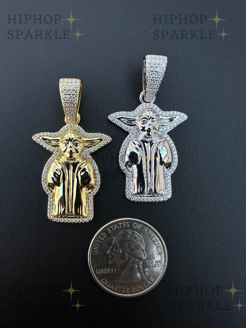 Moissanite Baby Yoda Star Wars Pendant - 14k Gold Vermeil & 925 Silver