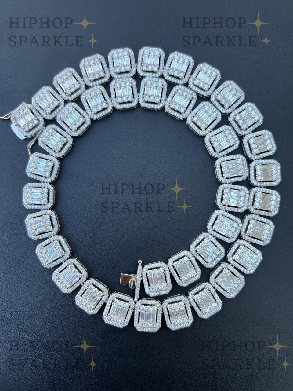 Moissanite Baguette Custom Rapper Chain Necklace - Iced Out - 925 Silver - 16mm - 18-24"