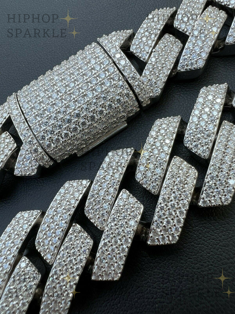 Big 22mm Moissanite Prong Cuban Link Bracelet - 925 Silver Iced