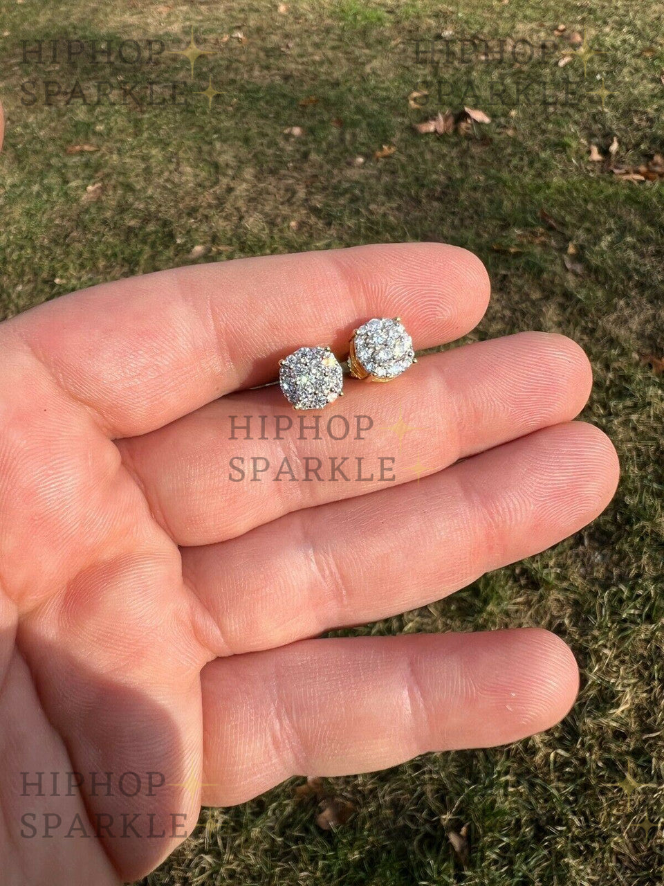 Moissanite Iced Out Culture Earrings - 14k Gold Vermeil & 925 Silver