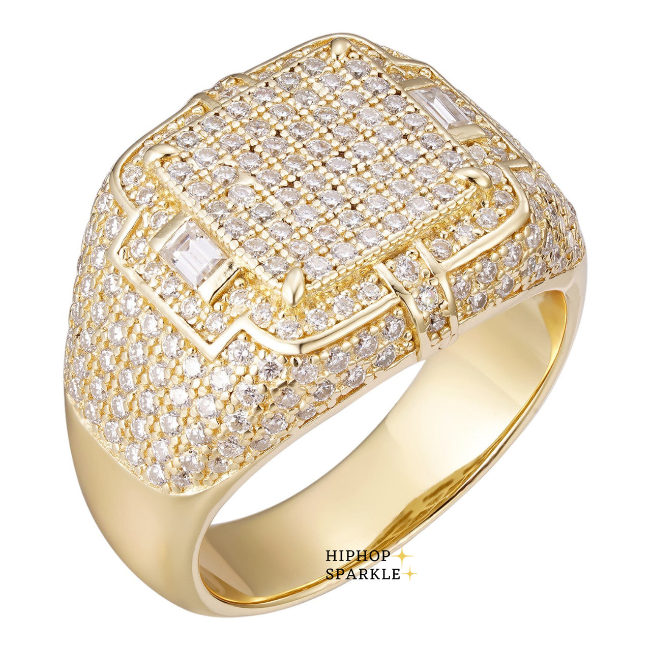 Young Money Millionaire Moissanite Iced Out Ring – 14k Gold Vermeil & 925 Silver